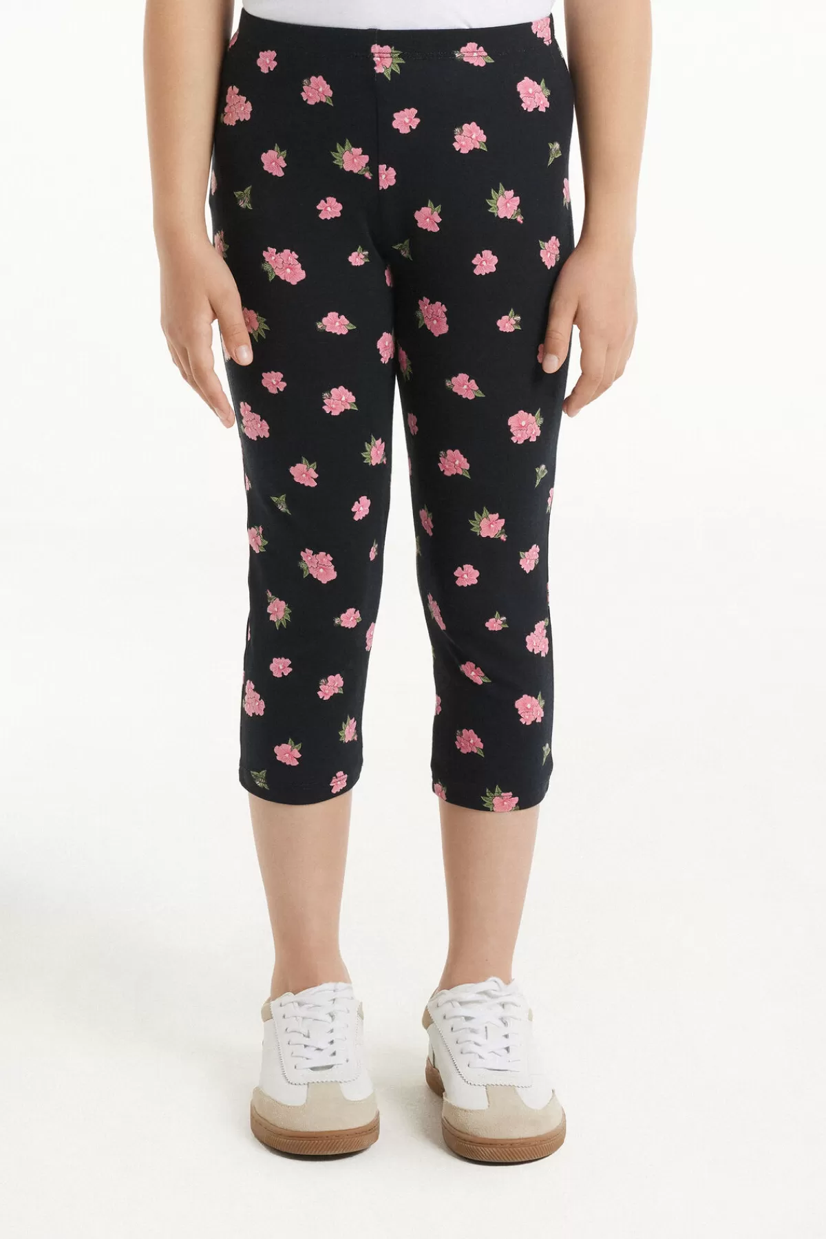 Pantaloni Capri in Cotone con Fantasia Floreale - Morbido e Comodo per lo Sport o il Tempo Libero - Da Tezenis Collection