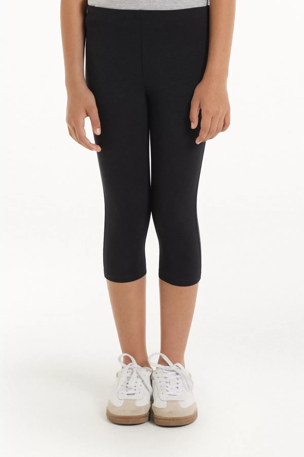Leggings Capri in morbido cotone per bambine - Colori solidi e vestibilità perfetta