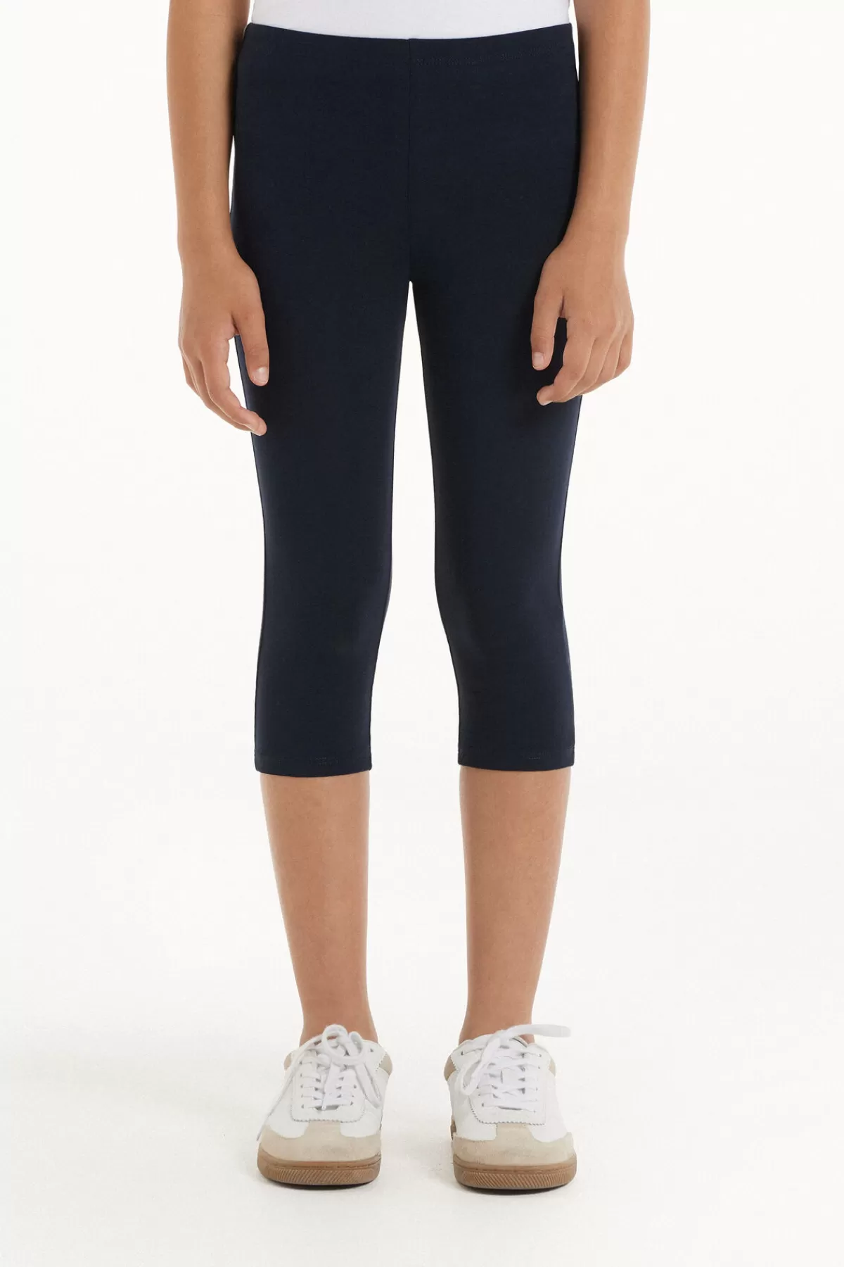 Leggings Capri Bambina in Cotone Morbido - Tinte Unite Confortevoli Tezenis