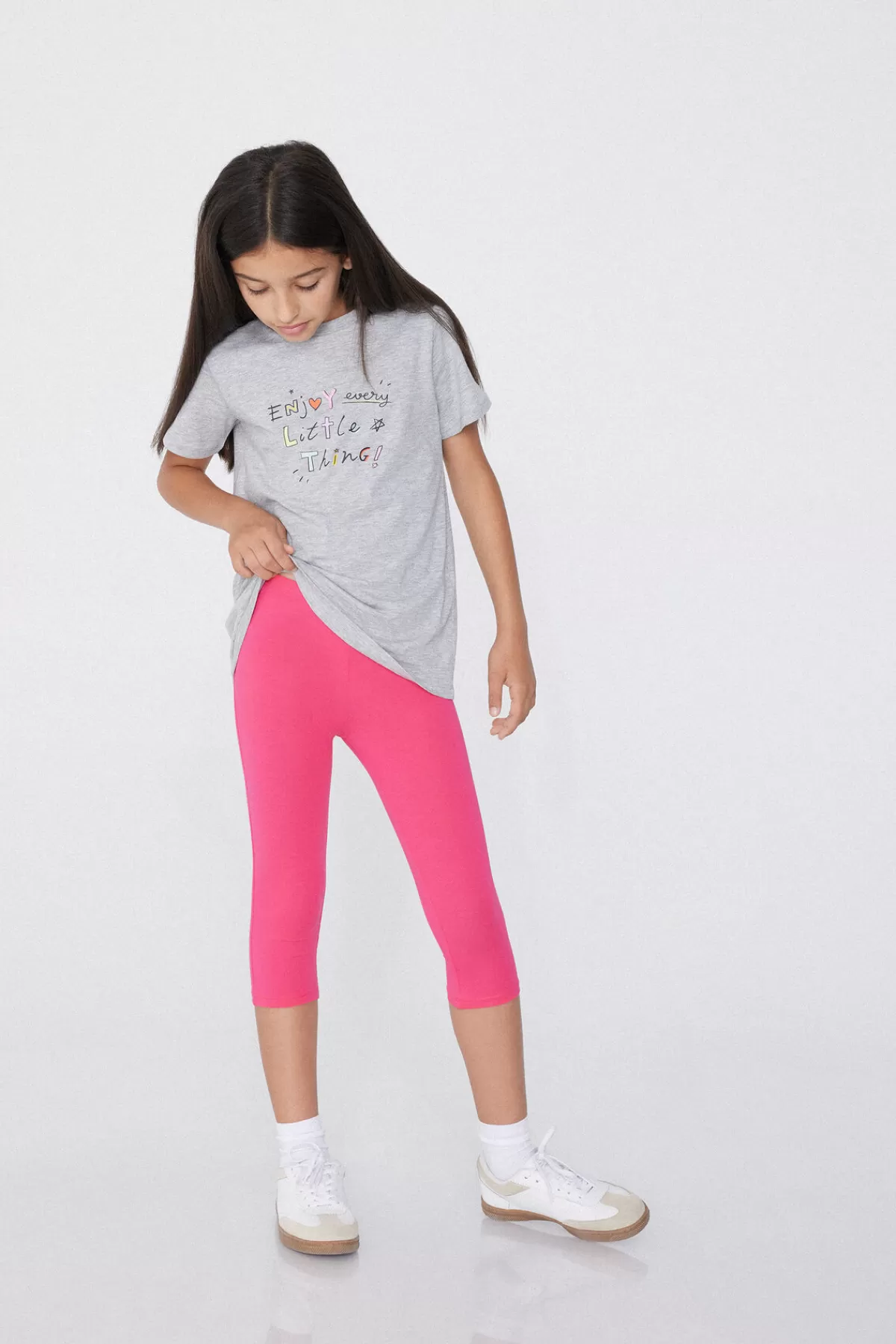 Leggins Tezenis in Morbido Cotone per Bambine - Tinte Unite Comode, Capri Stile Casual per Piccole Fashioniste