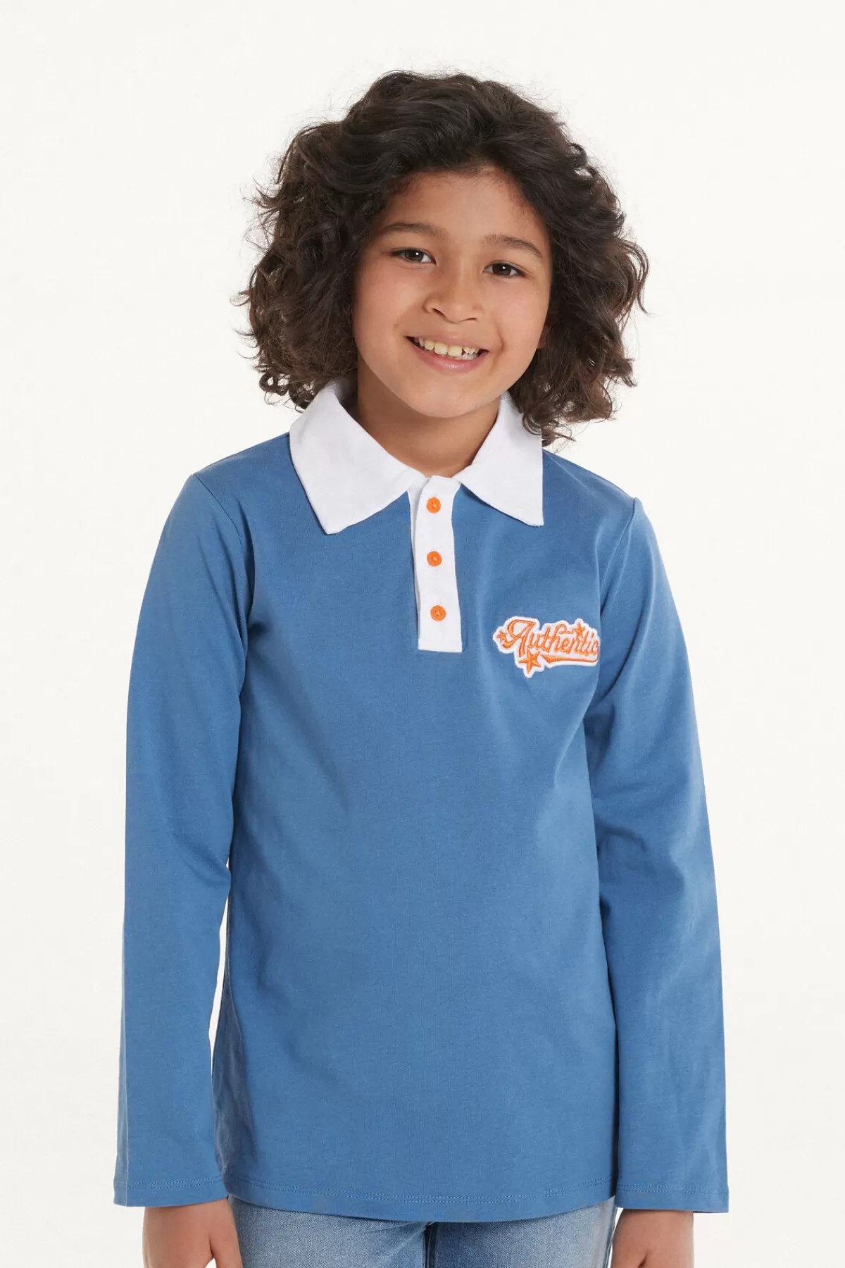 Polo Classica Bambino Tezenis con Maniche Lunghe - Tessuto Morbido e Design Comodo per Giornate Attive
