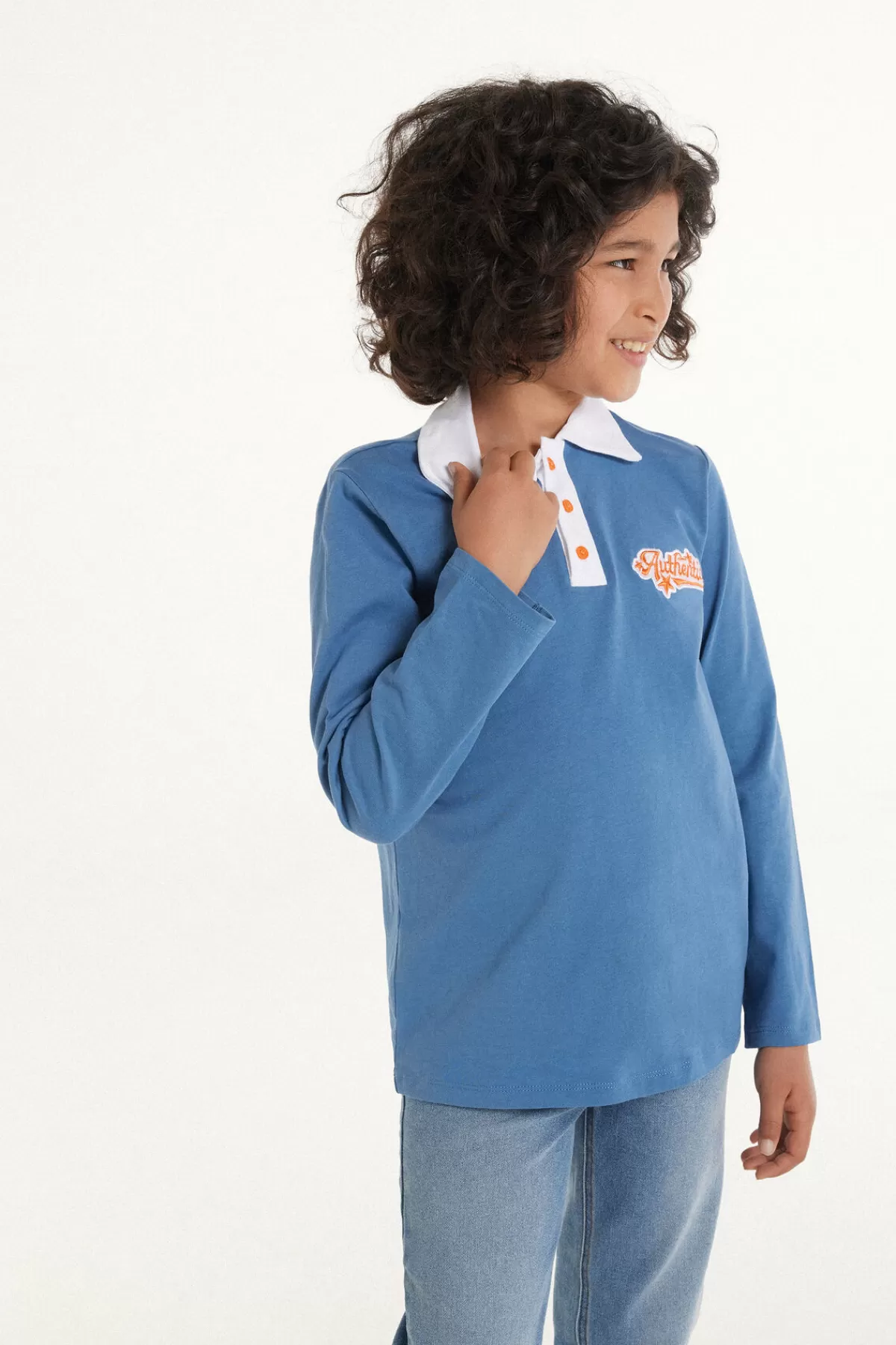 Polo Classica Bambino Tezenis con Maniche Lunghe - Tessuto Morbido e Design Comodo per Giornate Attive