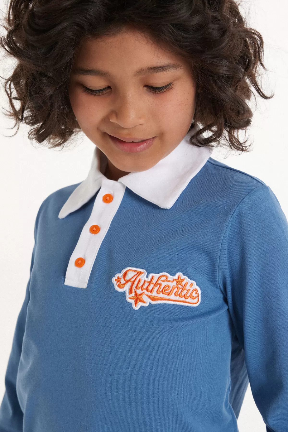 Polo Classica Bambino Tezenis con Maniche Lunghe - Tessuto Morbido e Design Comodo per Giornate Attive
