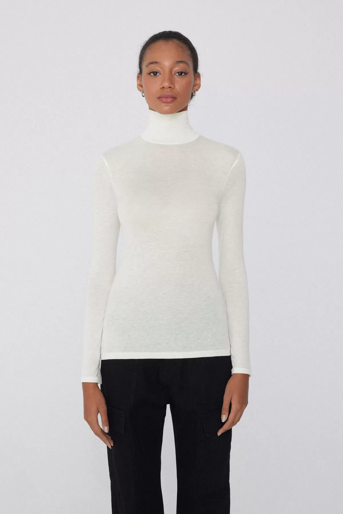 Maglia Dolcevita Donna in Viscosa Morbida e Lana Merino - Confortevole per Tutto il Giorno