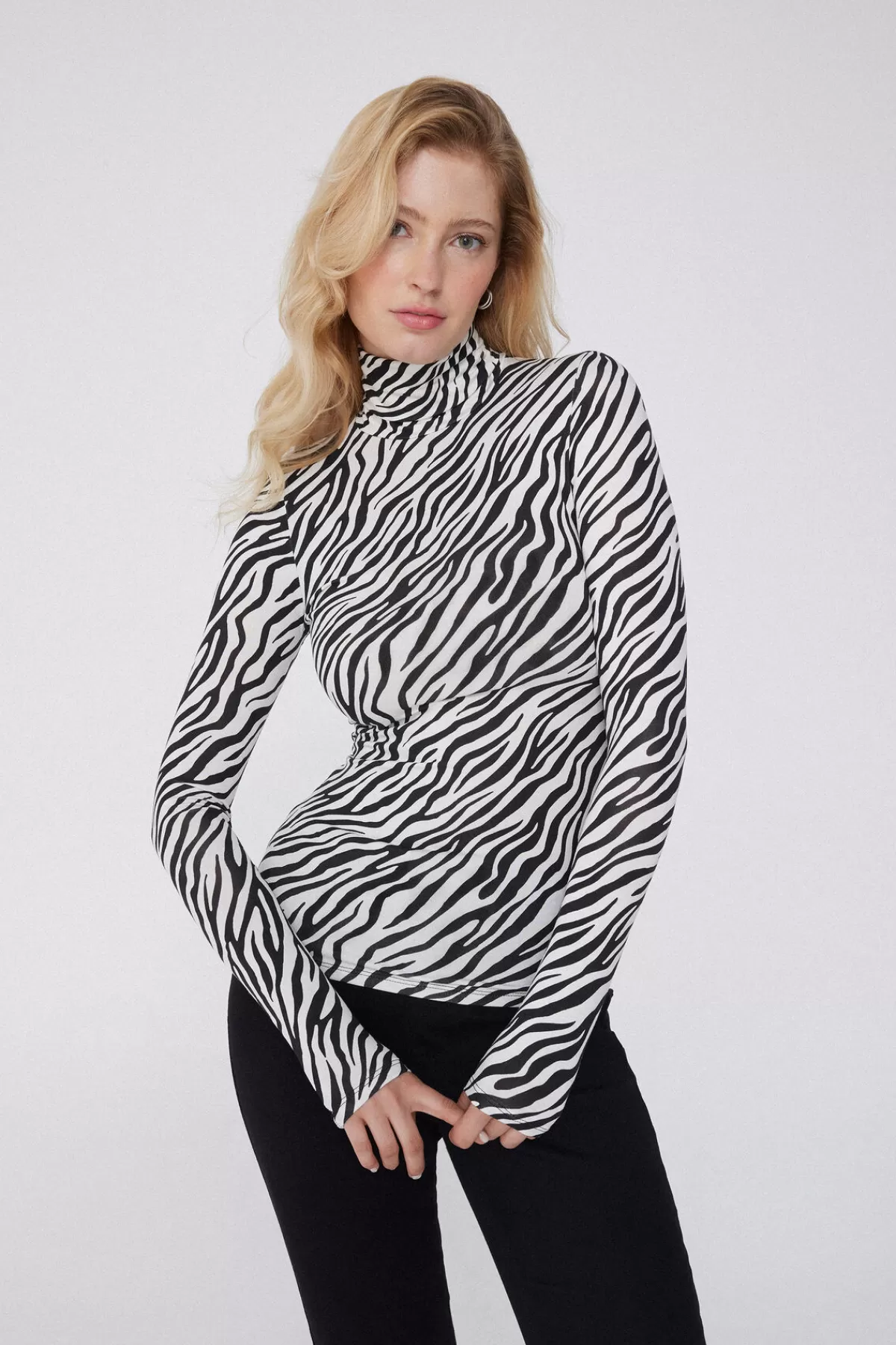 Tezenis Maglione Donna Collo Alto in Viscosa con Stampa Floreale