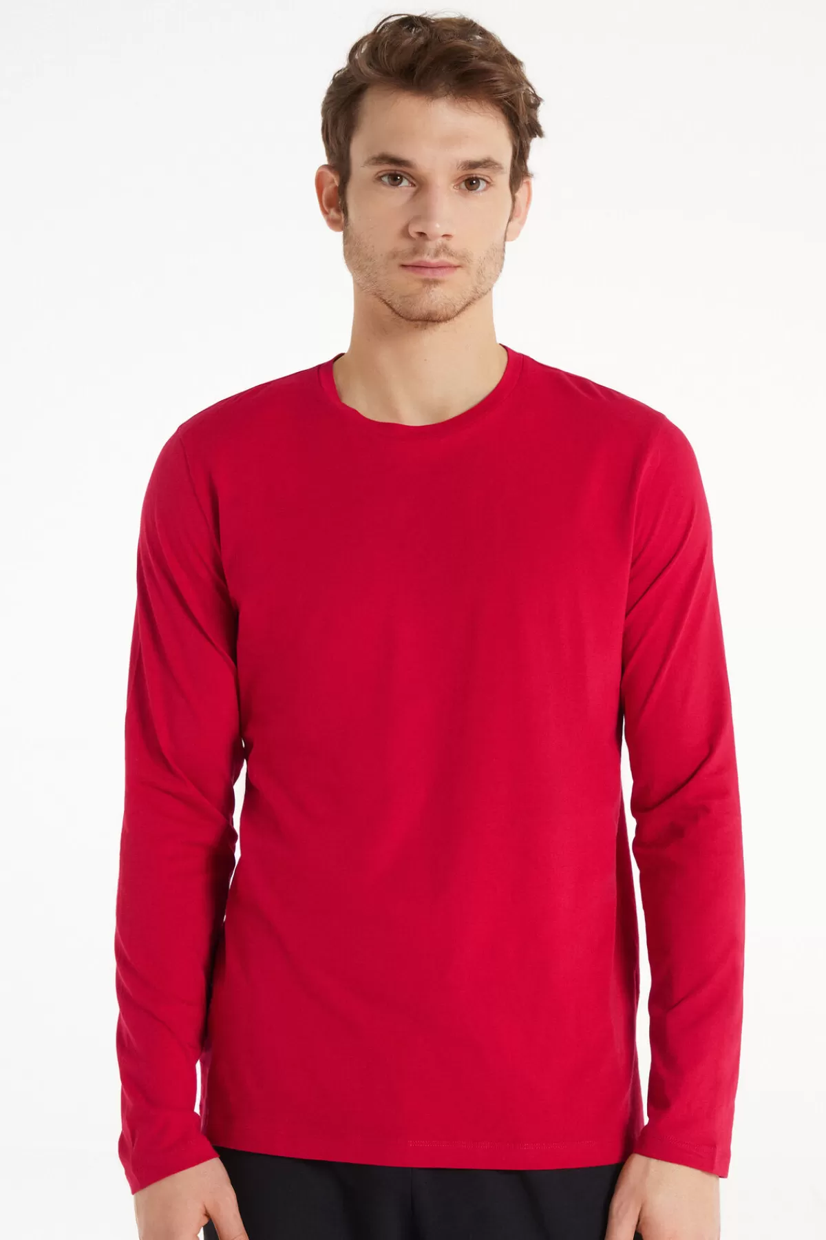 Tezenis Uomo: Maglione in Cotone Girocollo con Maniche Lunghe, Confortevole ed Essential per Tutti i Giorni