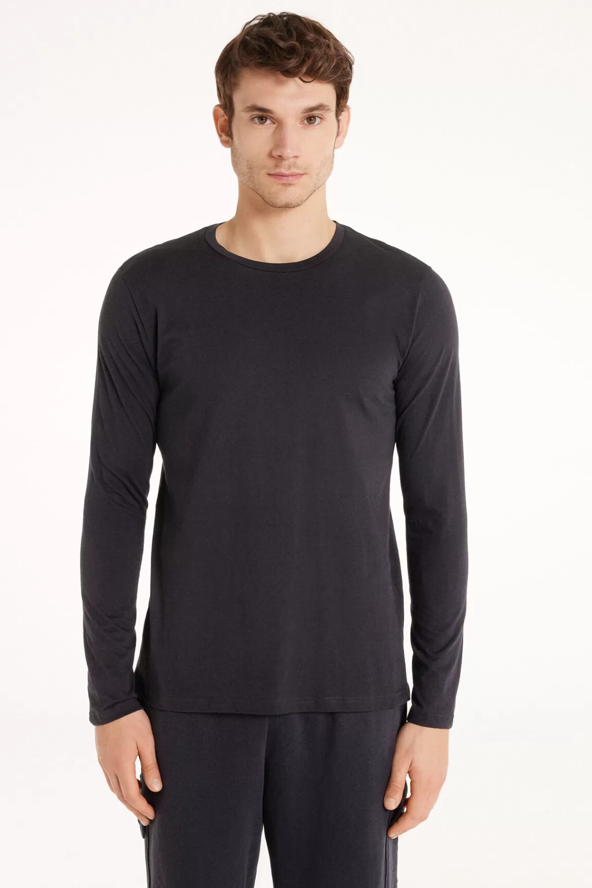 Tezenis Maglia Uomo in Cotone Morbido con Maniche Lunghe - Girocollo Comodo per Tutto il Giorno
