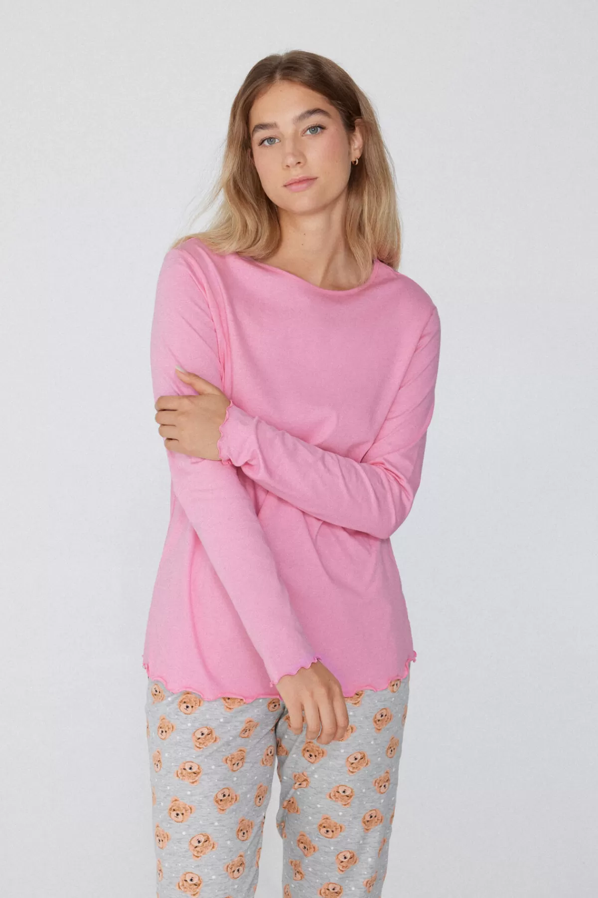 Maglia Donna Tezenis in Cotone a Maniche Lunghe con Dettaglio Punto Bambola - Comoda ed Elegante