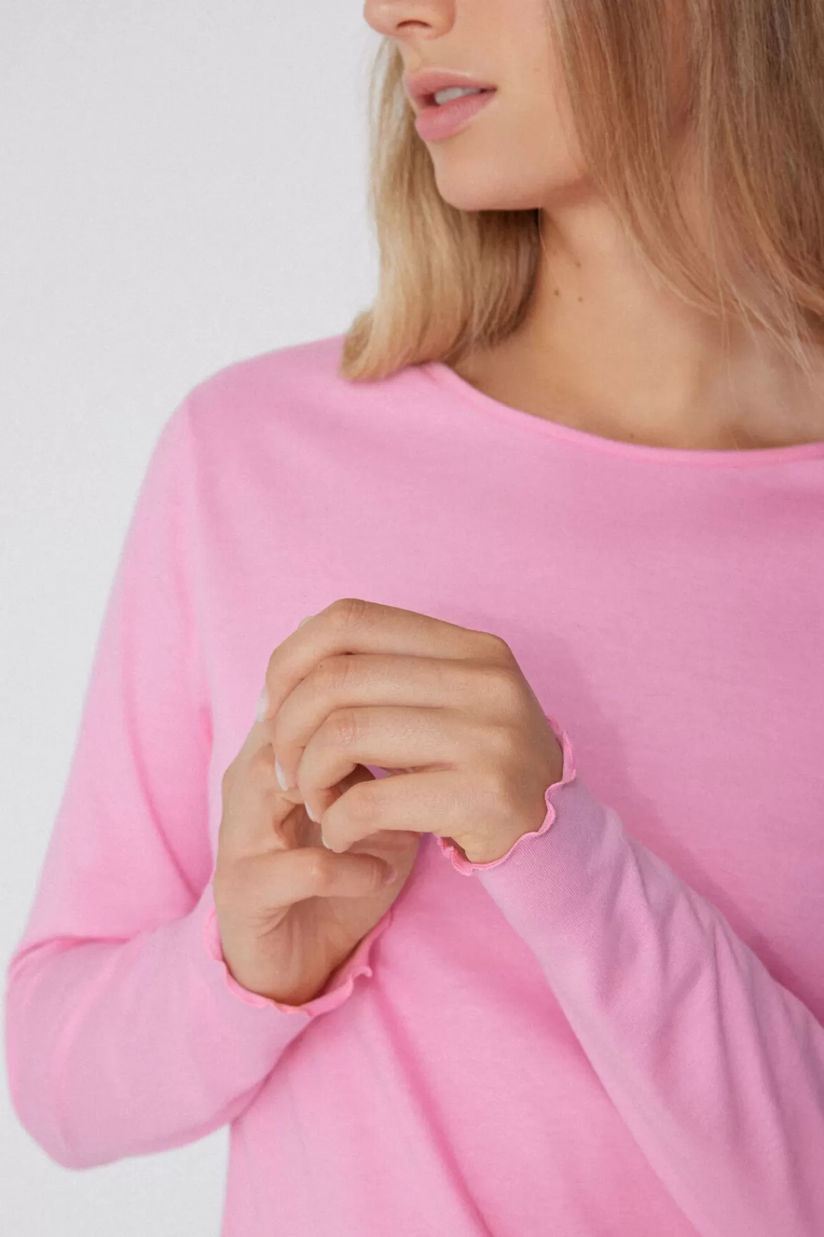 Maglia Donna Tezenis in Cotone a Maniche Lunghe con Dettaglio Punto Bambola - Comoda ed Elegante