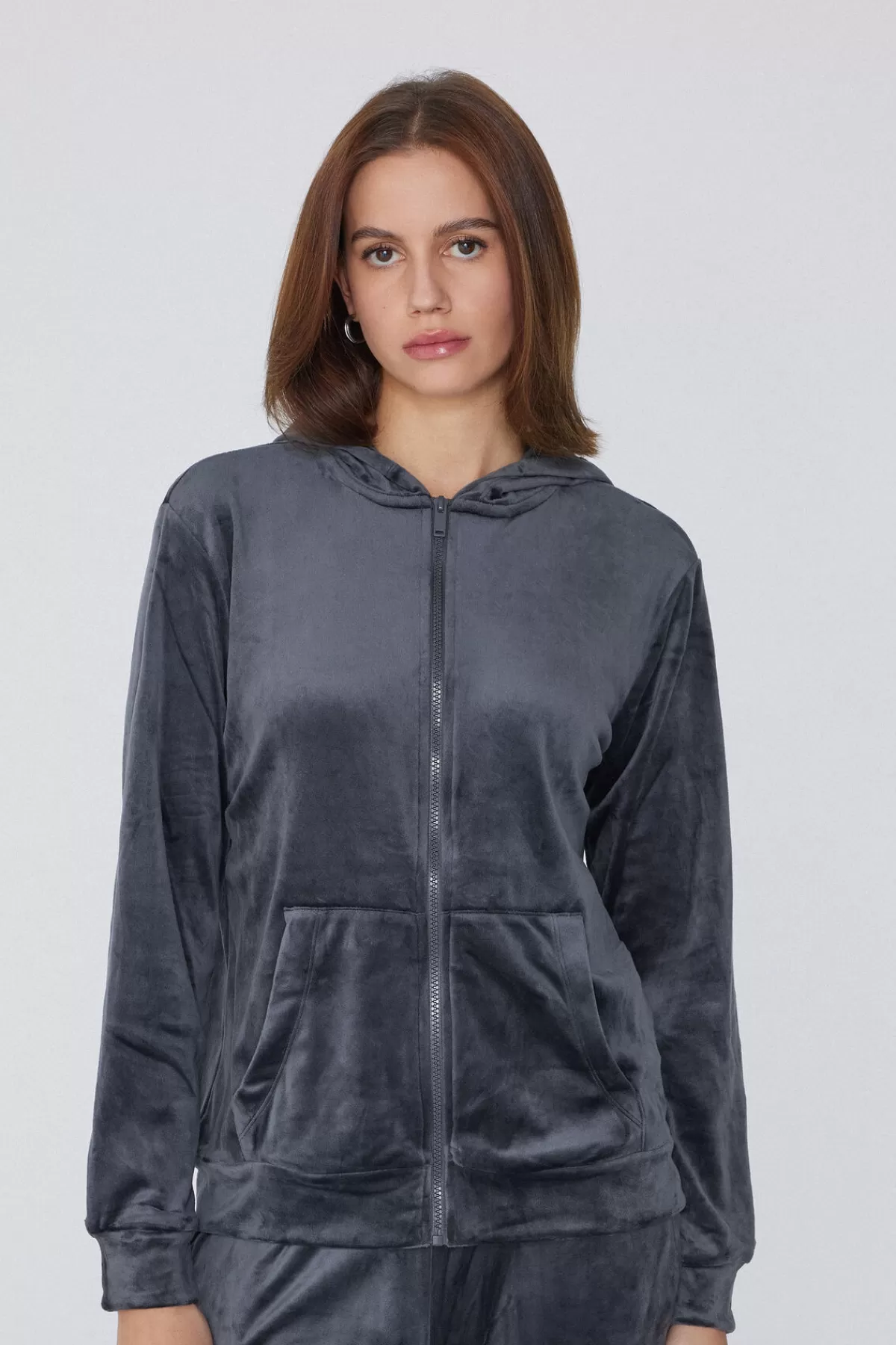 Felpa con Cappuccio Donna Tezenis - Zip Frontale in Pile Vellutato, Morbida per Autunno/Inverno, Taglio Comfort