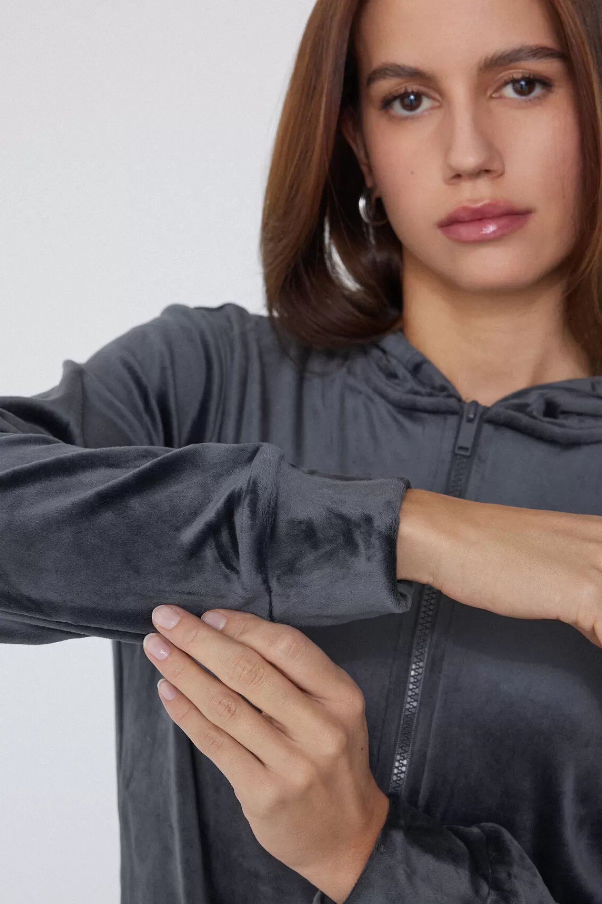 Felpa con Cappuccio Donna Tezenis - Zip Frontale in Pile Vellutato, Morbida per Autunno/Inverno, Taglio Comfort