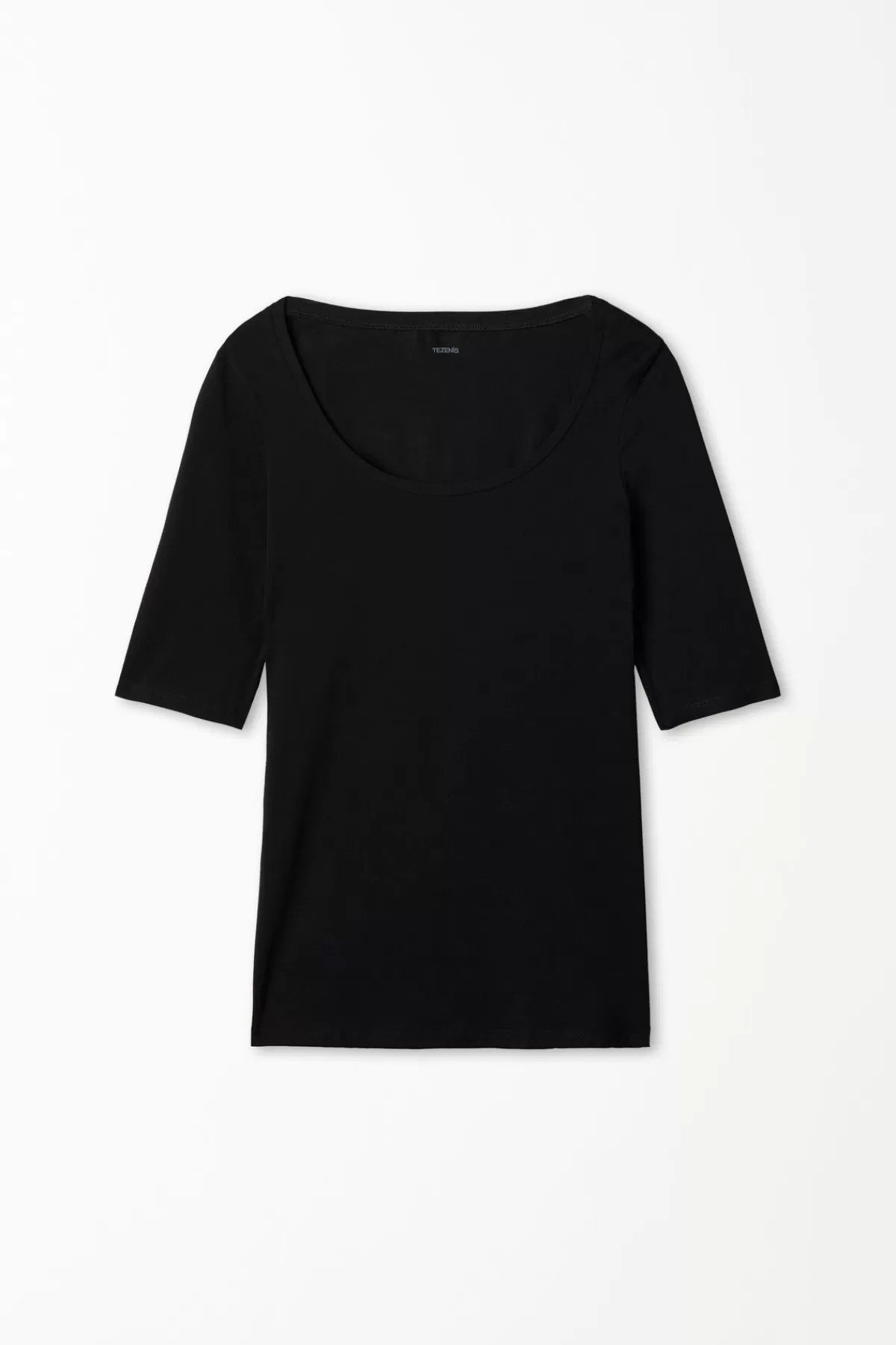 Tezenis Top Donna con Scollo Madonna - Maglia in Cotone a Maniche Corte per Stilismo Casual