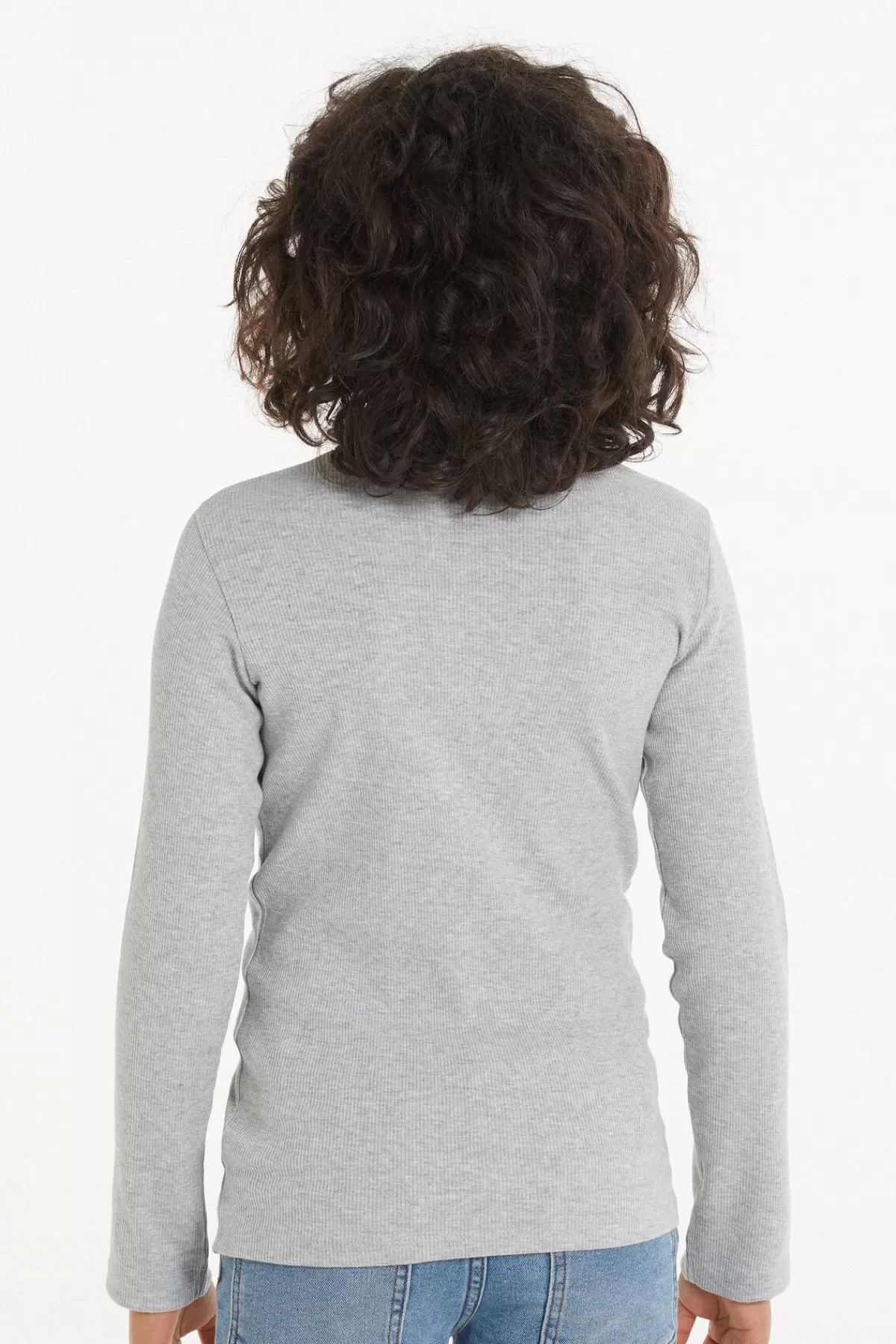 Tezenis Maglione Bambino Confortevole in Pura Lana - Maniche Lunghe con Dettaglio Costine, Collo Tondo Morbido Unisex - Perfetto per l'Inverno