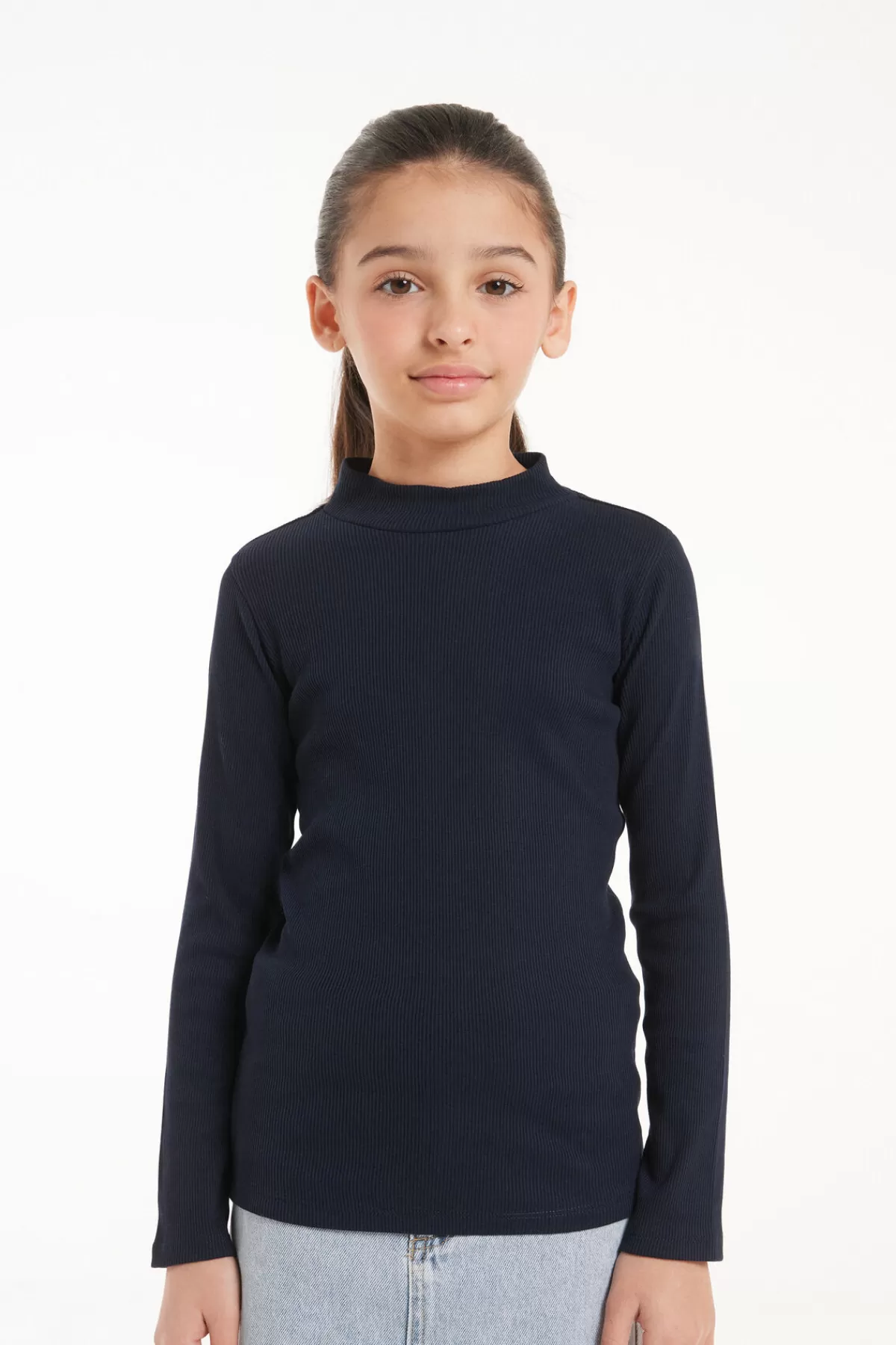 Tezenis Maglione Unisex per Bambini - Maniche Lunghe con Scollo Rotondo e Dettaglio a Righe, Morbido e Confortevole