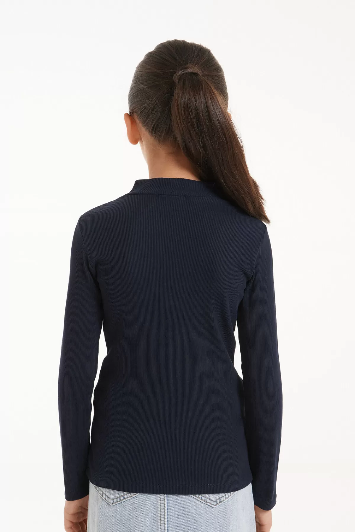 Tezenis Maglione Unisex per Bambini - Maniche Lunghe con Scollo Rotondo e Dettaglio a Righe, Morbido e Confortevole