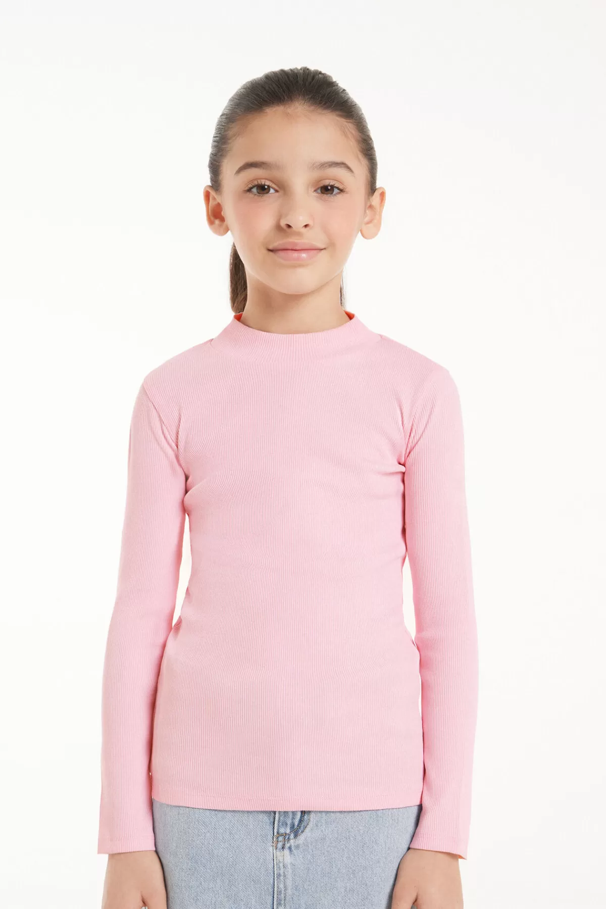 Maglione in Cotone Costine con Maniche Lunghe e Collo a Lupetto - Tezenis Unisex per Bambini