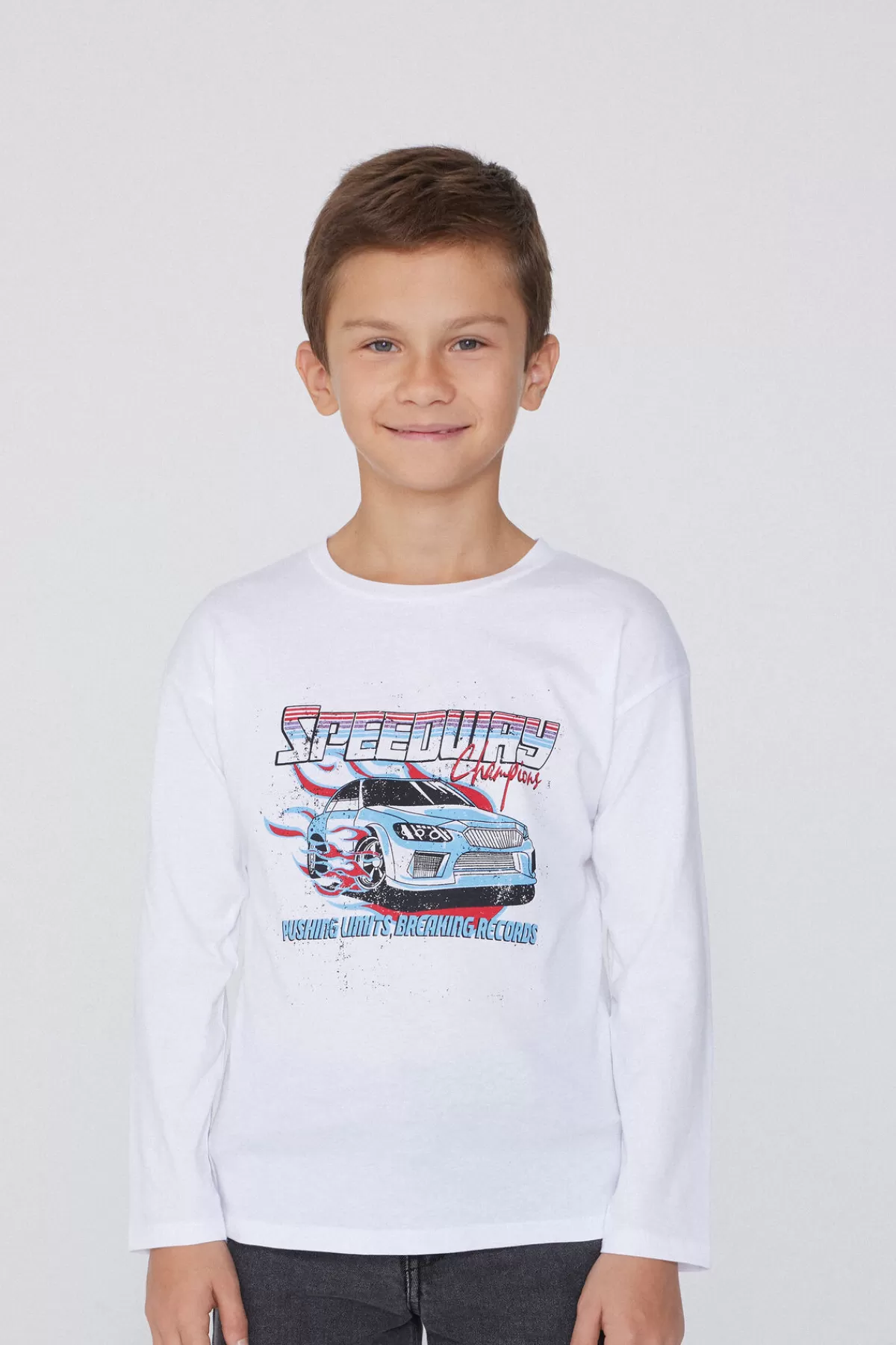 Tezenis Felpa Bambino in Cotone Organico con Stampa Creativa - Maglia a Maniche Lunghe Divertente e Morbida per Giorni di Gioco