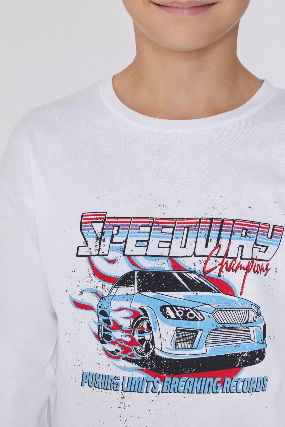 Tezenis Felpa Bambino in Cotone Organico con Stampa Creativa - Maglia a Maniche Lunghe Divertente e Morbida per Giorni di Gioco