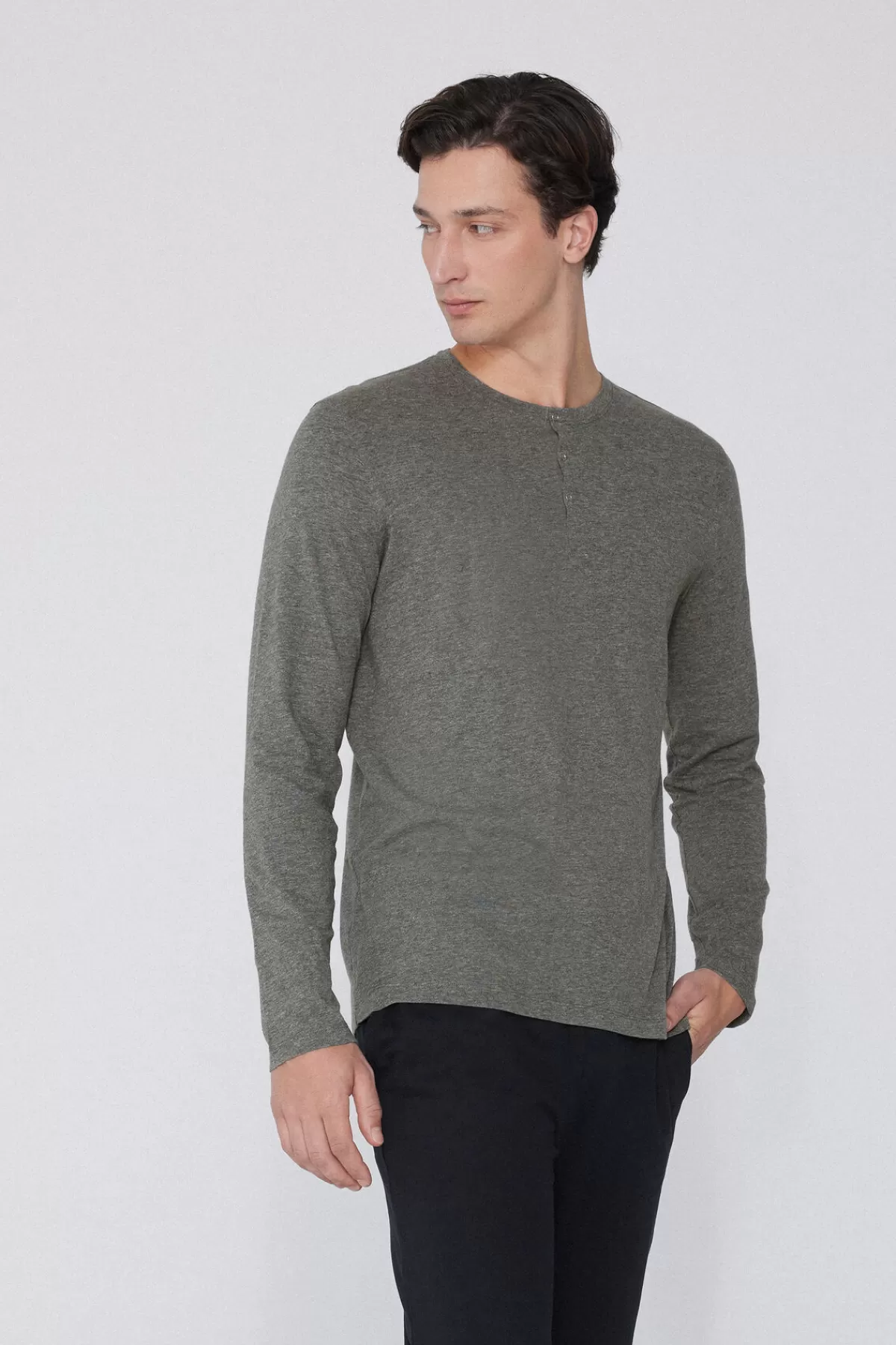 Felpa Uomo Tezenis in Puro Cotone per Autunno - Modello Serafino a Maniche Lunghe