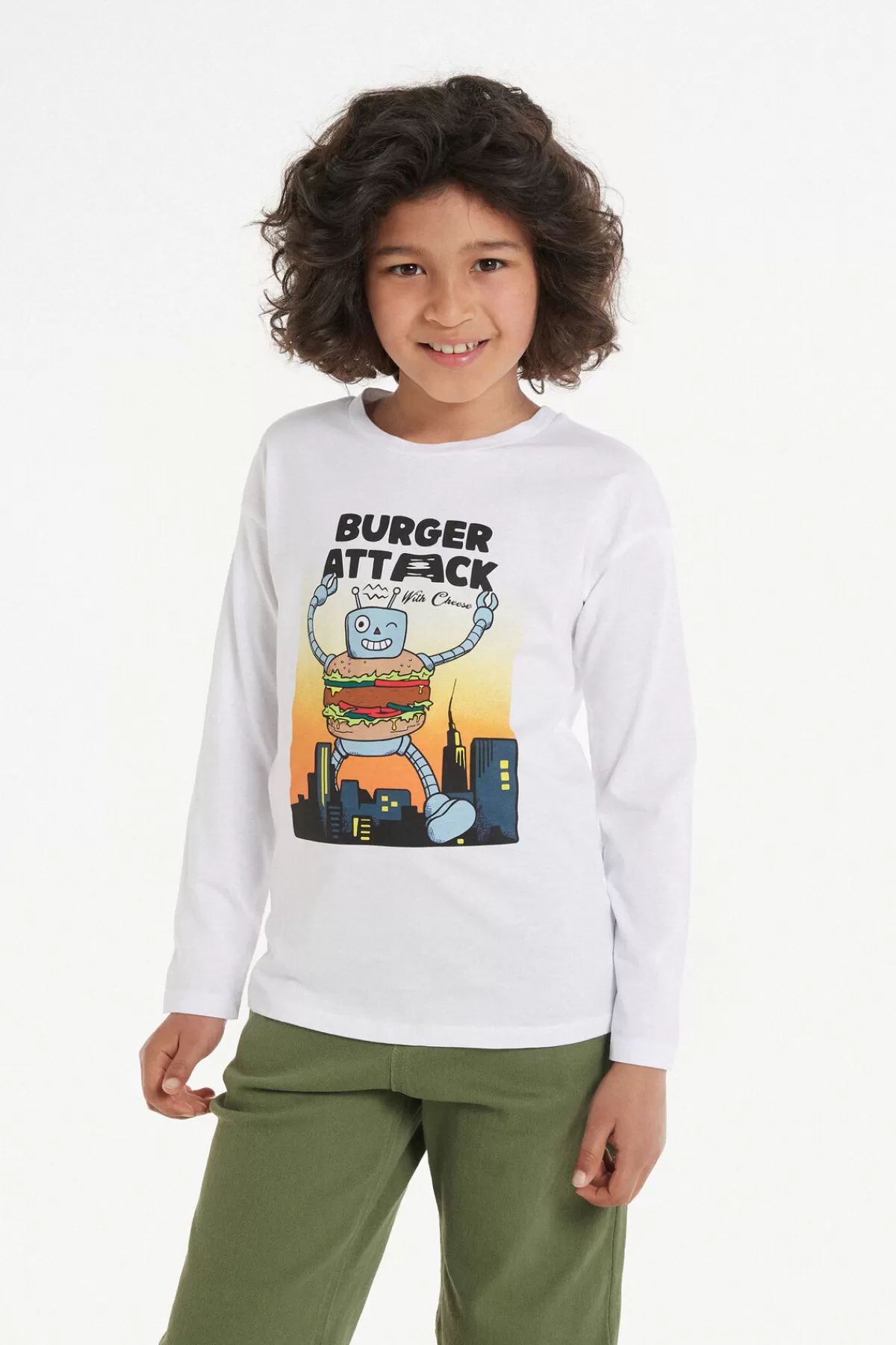 Maglia Lunga in Cotone Girocollo Tezenis per Bambini - Morbida e Confortevole per Tutto il Giorno
