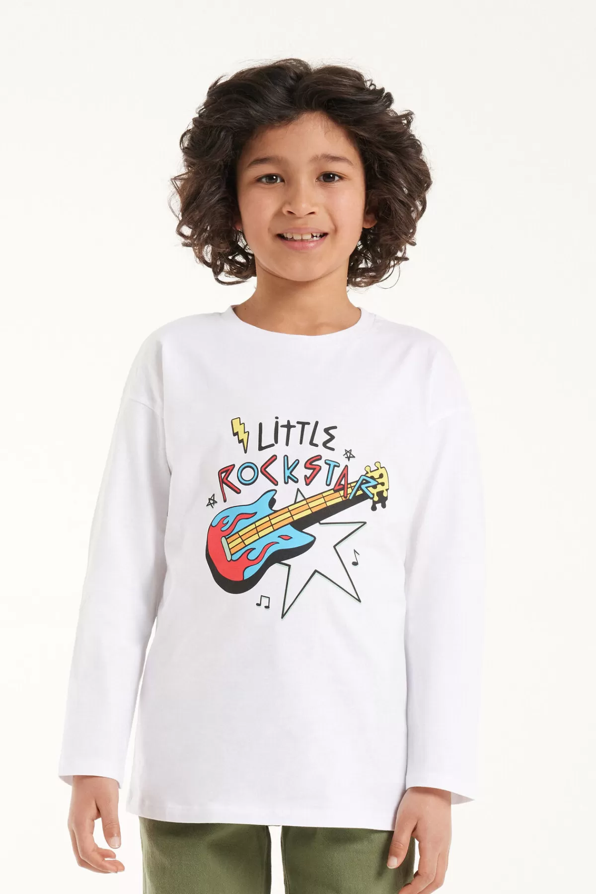 Tezenis Maglia Bambino in Cotone Girocollo - Maniche Lunghe Comode per Stile Quotidiano
