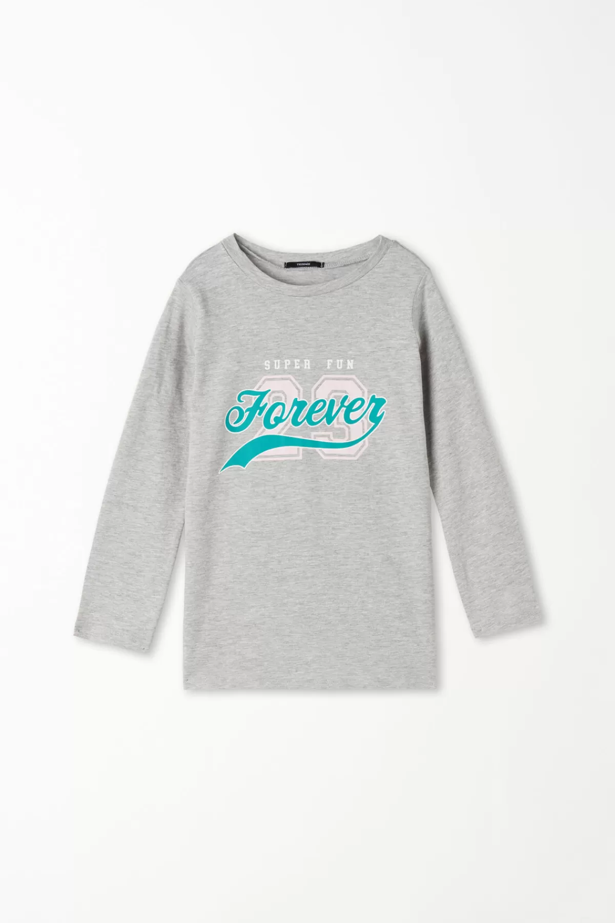 Tezenis T-Shirt in Cotone Morbido con Stampa Esclusiva - Girocollo Classico e Maniche Lunghe per Tutto il Giorno