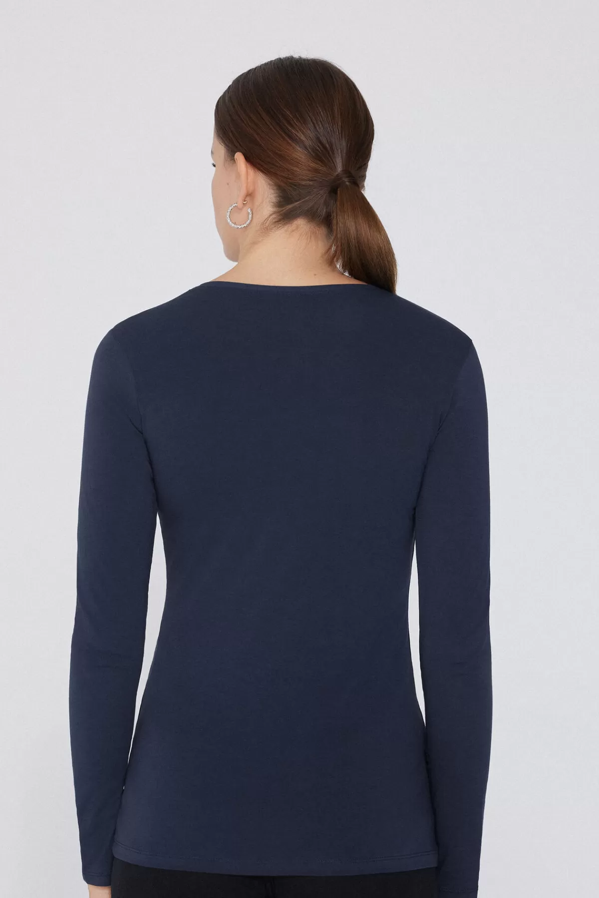 Maglia Lunga Donna in Cotone Elasticizzato con Girocollo - Tezenis Moda Casual