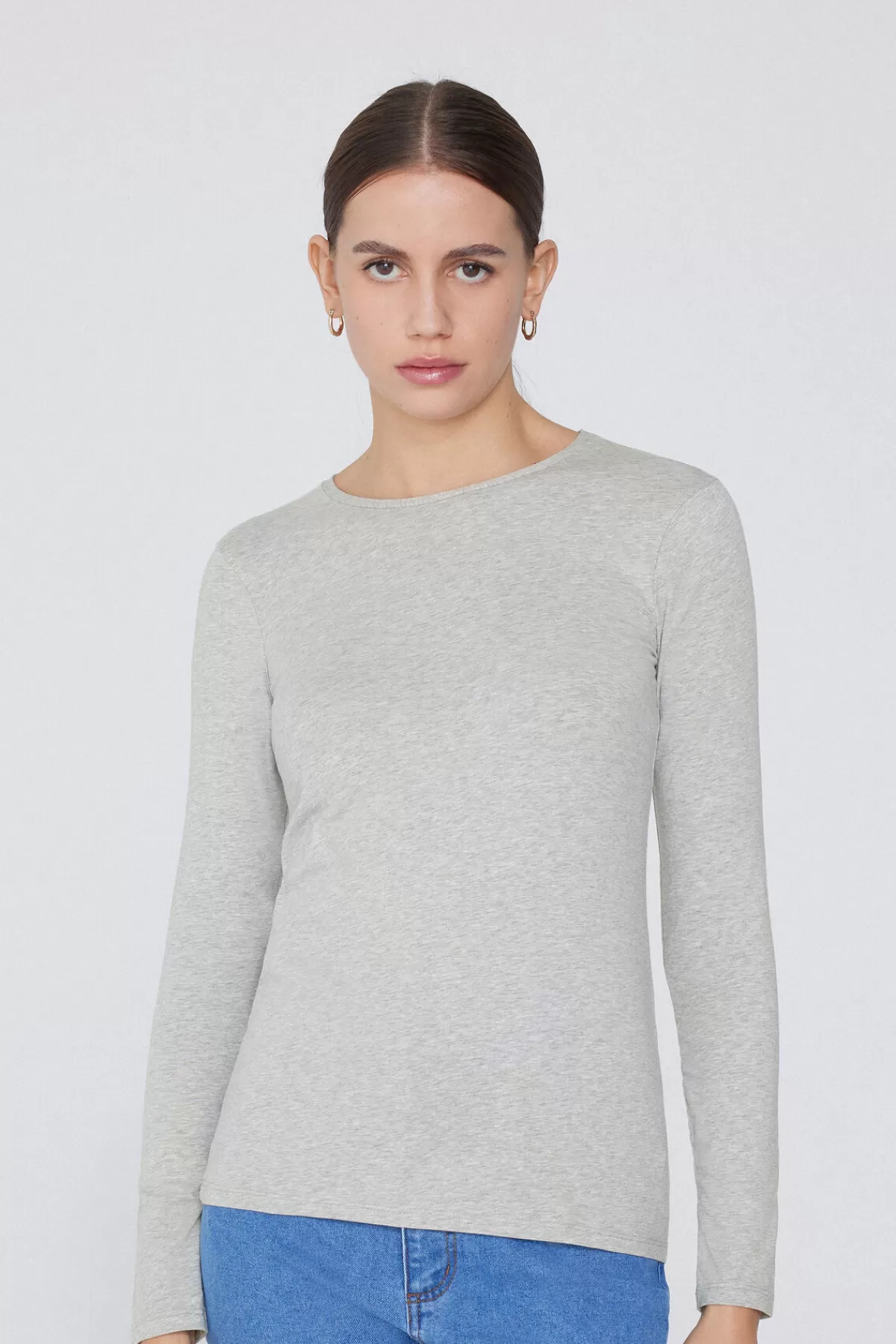 Maglieria Comoda Donna in Cotone Elasticizzato Morbido - Maglia a Maniche Lunghe con Scollo Tondo Tezenis per un Look Casual Confortevole