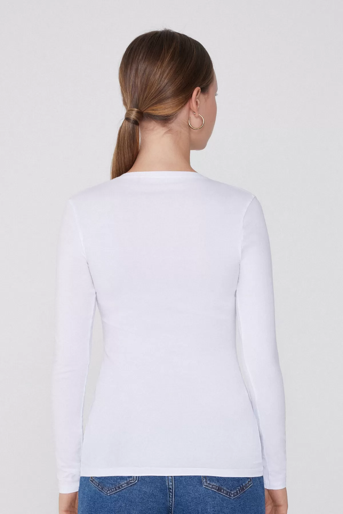 Tezenis Maglione Donna con Scollo a V, Maniche Lunghe e Tessuto in Cotone Elasticizzato per Comfort Giornaliero