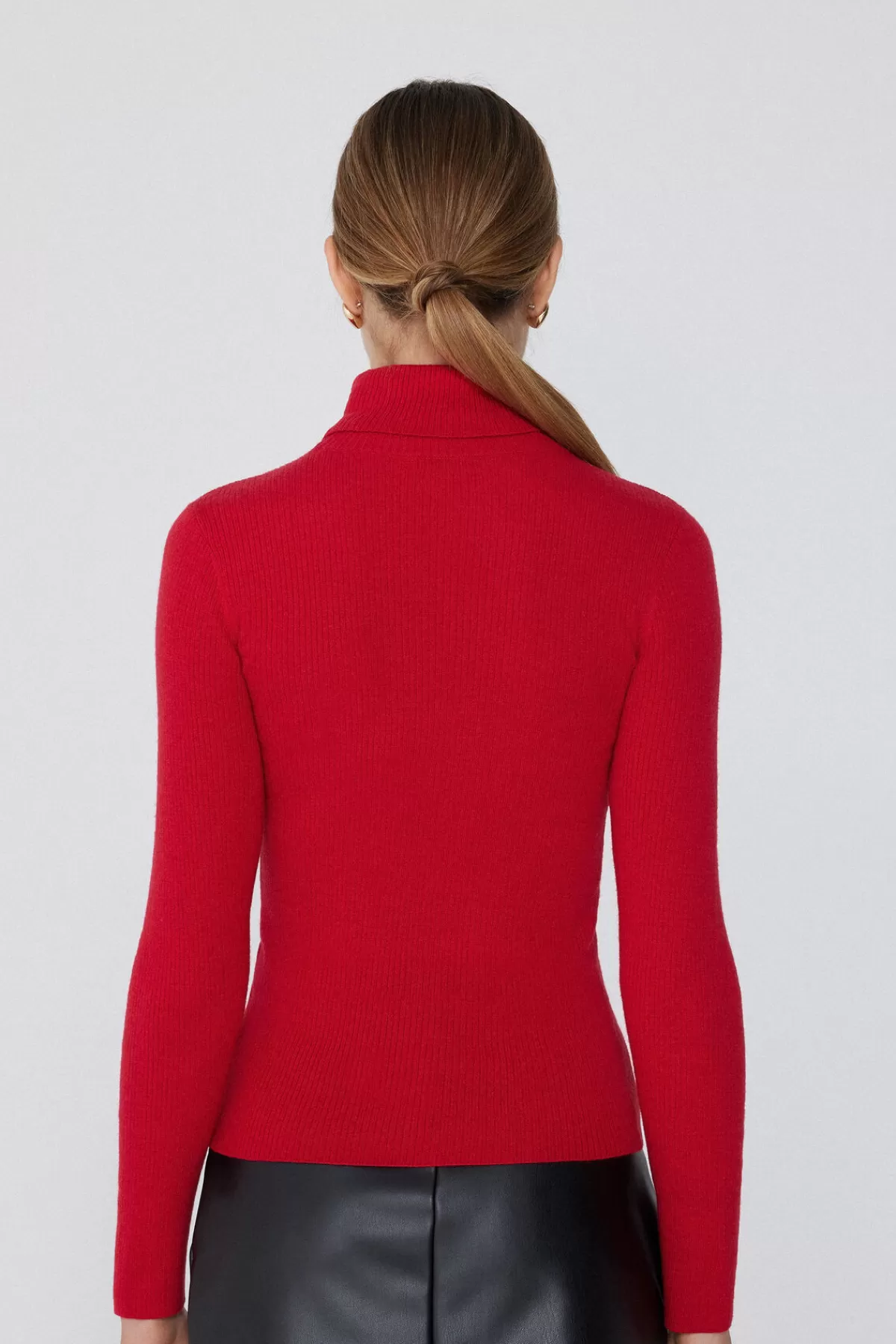 Maglione Invernale Donna a Collo Alto - Maniche Lunghe Tezenis con Dettaglio Costine in Lana Morbida