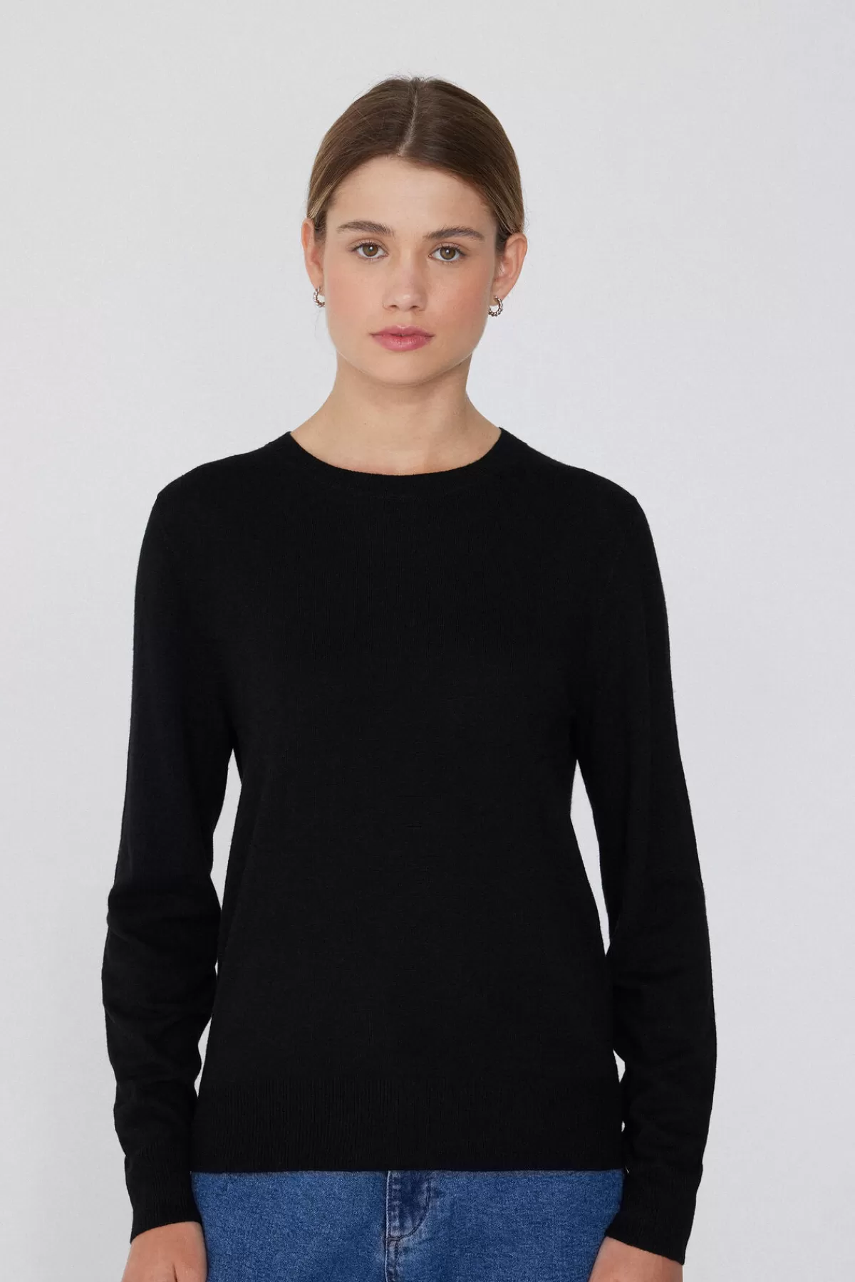 Maglione Invernale Donna a Maniche Lunghe con Collo Rotondo - Lana Merino Tezenis