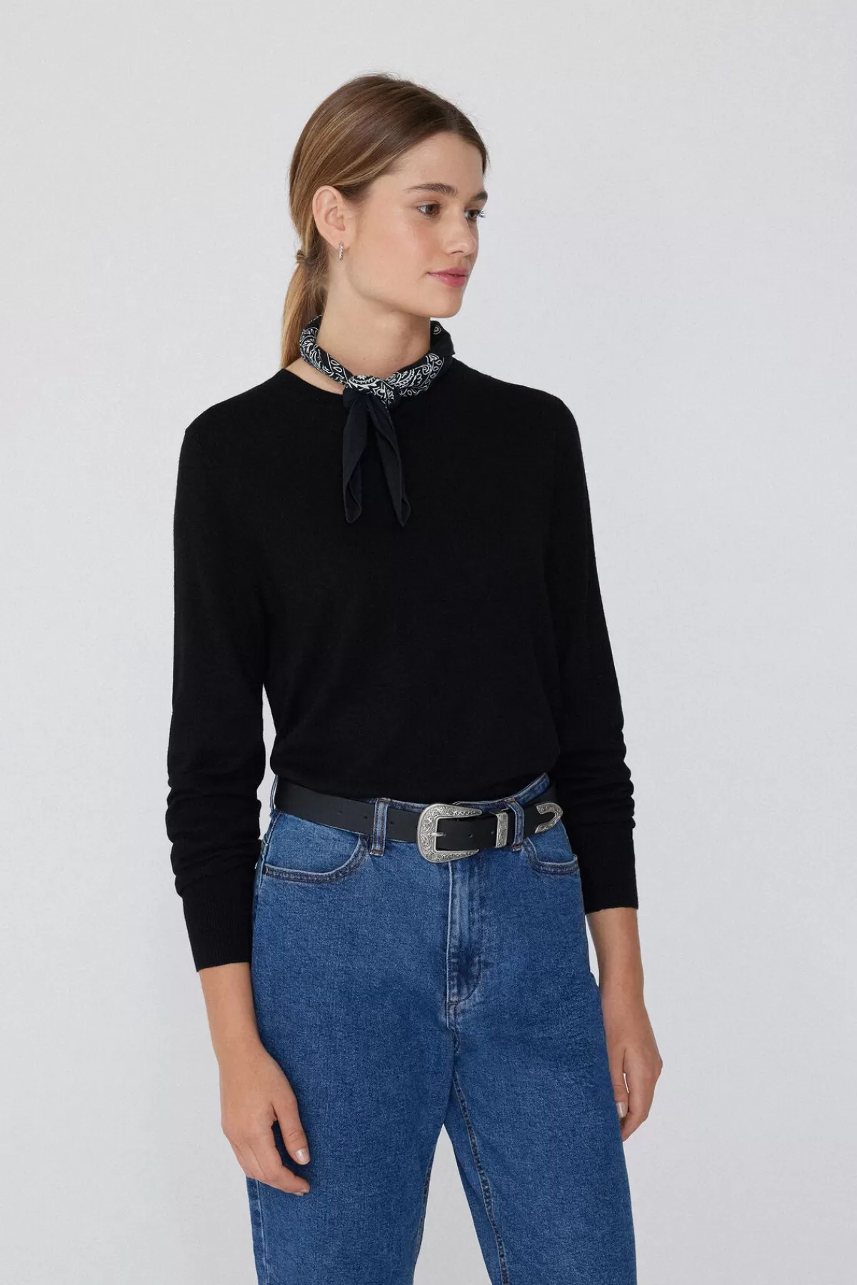 Maglione Invernale Donna a Maniche Lunghe con Collo Rotondo - Lana Merino Tezenis