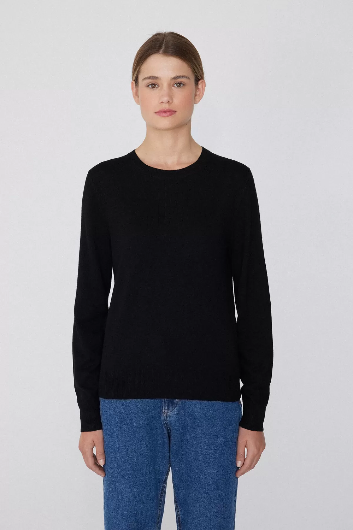 Maglione Invernale Donna a Maniche Lunghe con Collo Rotondo - Lana Merino Tezenis