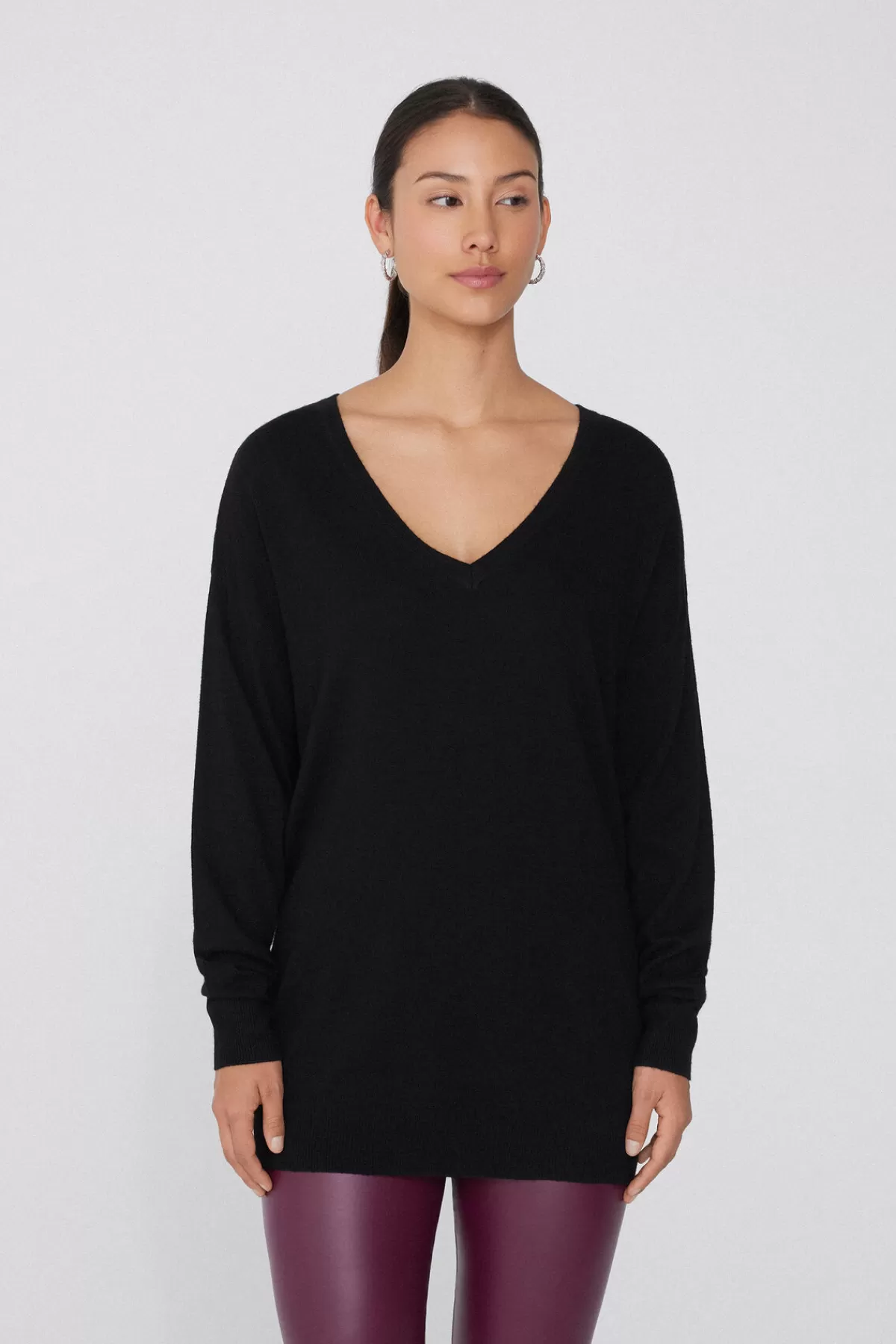 Maglione Invernale Donna con Scollo a V e Maniche Lunghe - Lana Morbida Tezenis