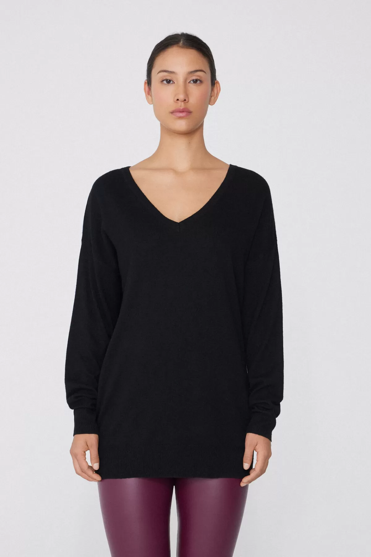 Maglione Invernale Donna con Scollo a V e Maniche Lunghe - Lana Morbida Tezenis