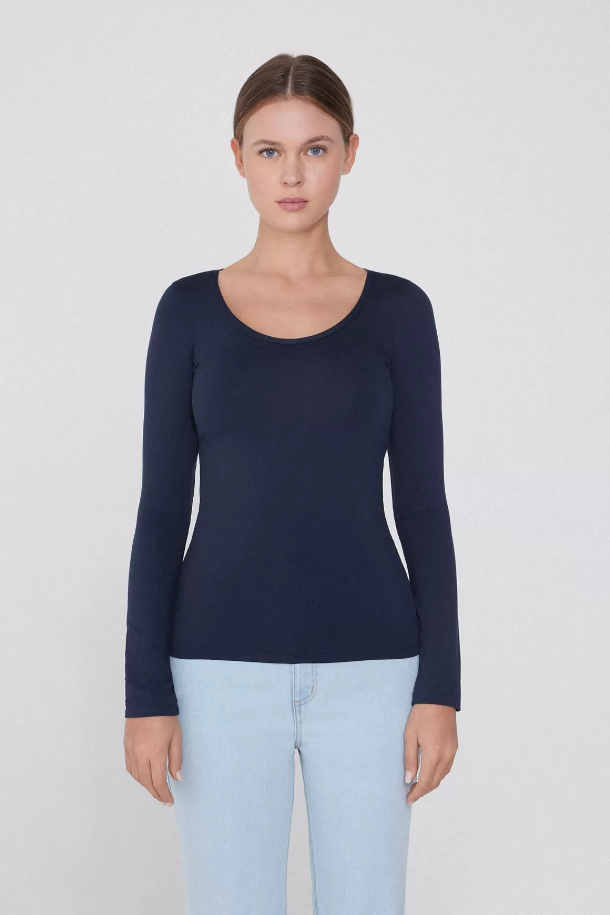 Tezenis - Maglieria Donna con Scollo Rotondo e Maniche Lunghe, Realizzata in Viscosa Morbida per Comfort Ottimale