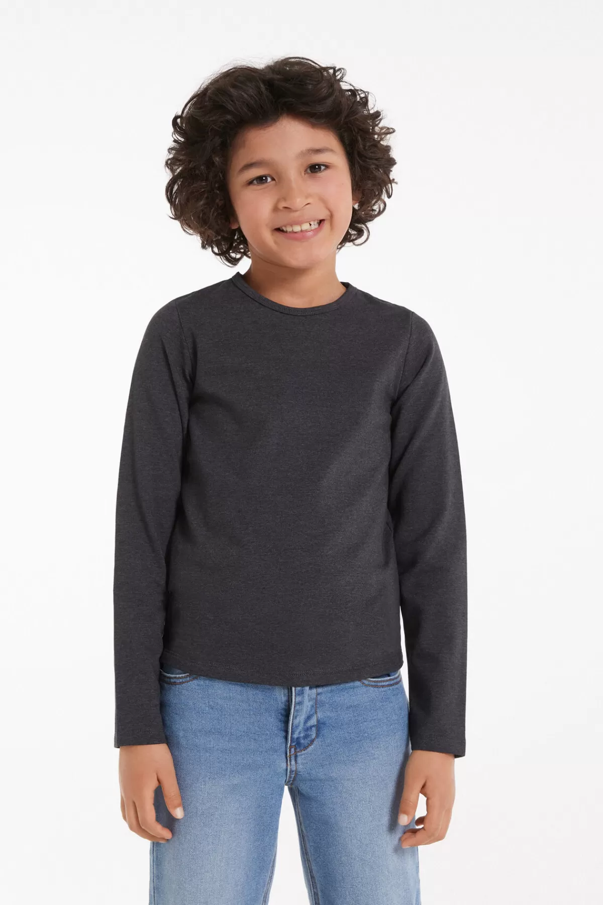 Maglia Termica Unisex in Puro Cotone per Bambini, Girocollo Comodo e Morbido - Tezenis Junior Collection. Perfetta per Stagioni Fredde, Ideale per Gioco e Relax con Taglio Morbido e Traspirante.
