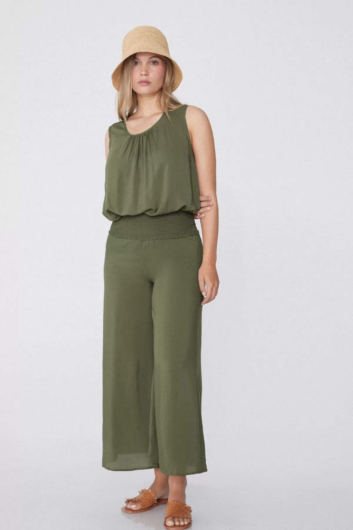Pantaloni Tezenis Donna in Tessuto Punto Smock Con Ricamo - Stile Casual Comodo con Design a Piega Perfetti per l'Estivo