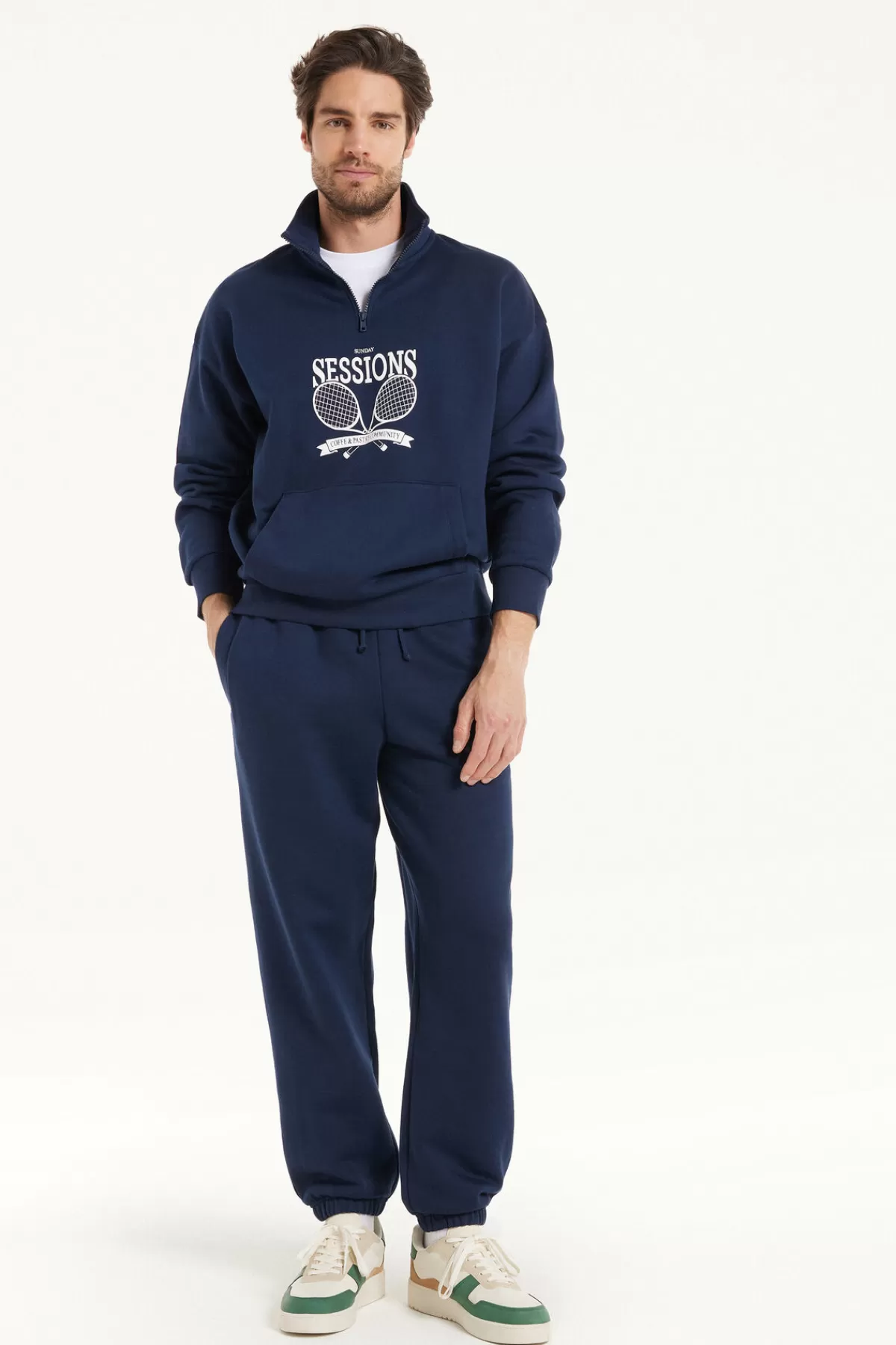 Pantaloni Uomo in Felpa Morbida Tezenis - Modello Lungo con Tasche Ampie, Ideale per Stagioni Fredde