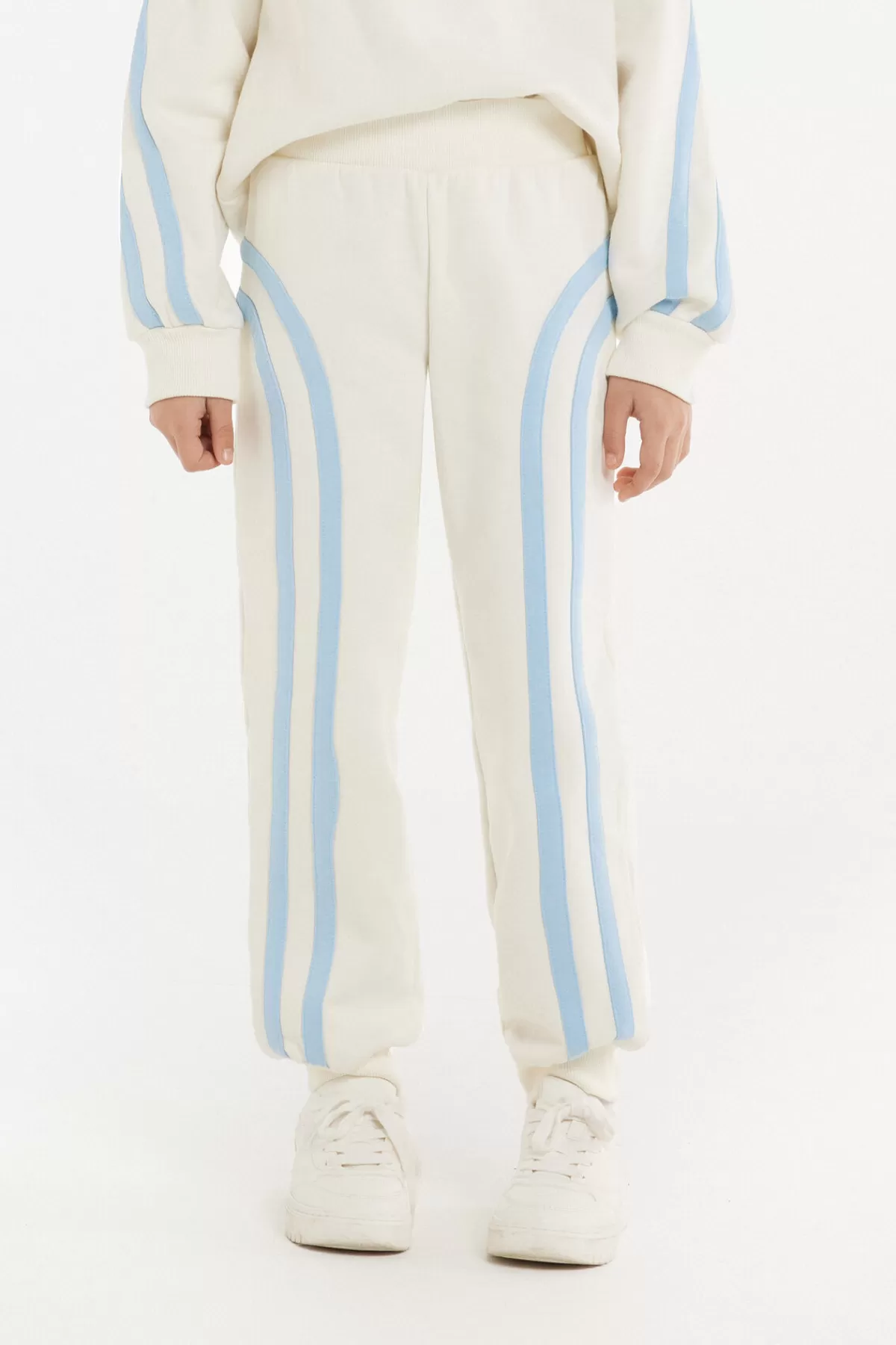 Pantaloni Lunghi Morbidi con Design a Righe Laterali - Felpa Spessa per Comfort Totale Tezenis