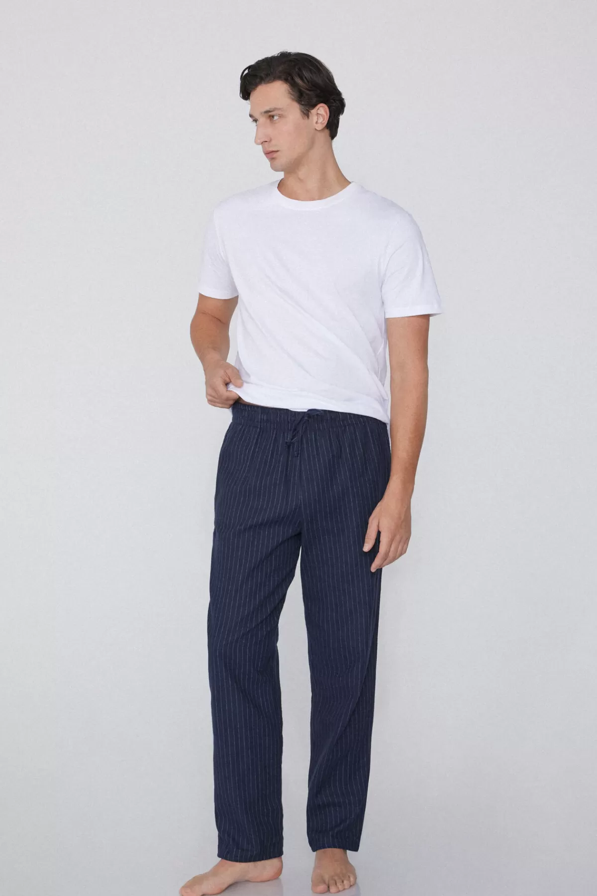 Pantaloni Autunno/Inverno Uomo in Morbida Flanella - Modello Classico a Gamba Dritta Tezenis