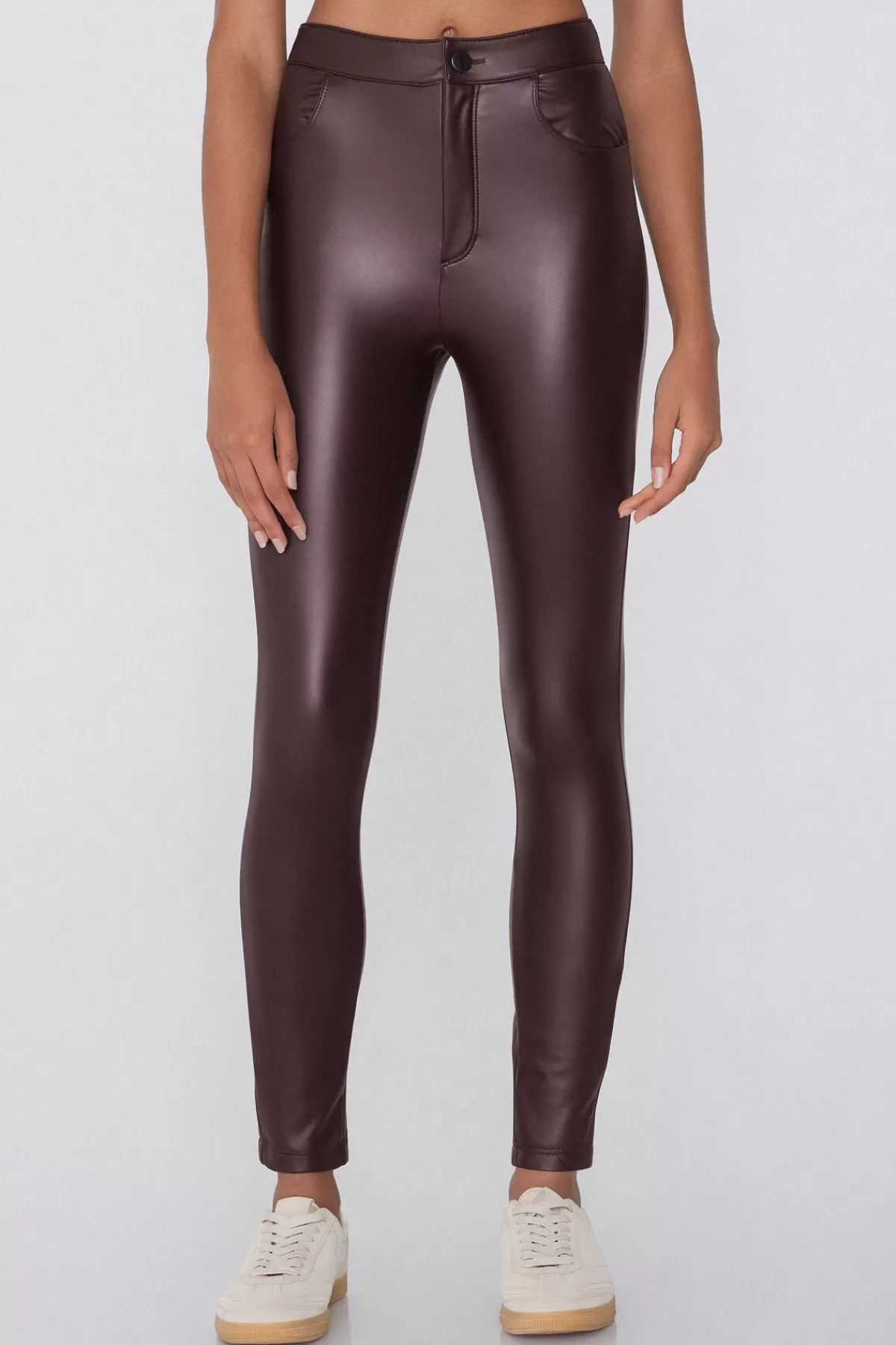 Pantaloni Termici Donna con Tasche in Pelle Sintetica - Tezenis Collection Invernale, Design Elegante e Conforto Totale