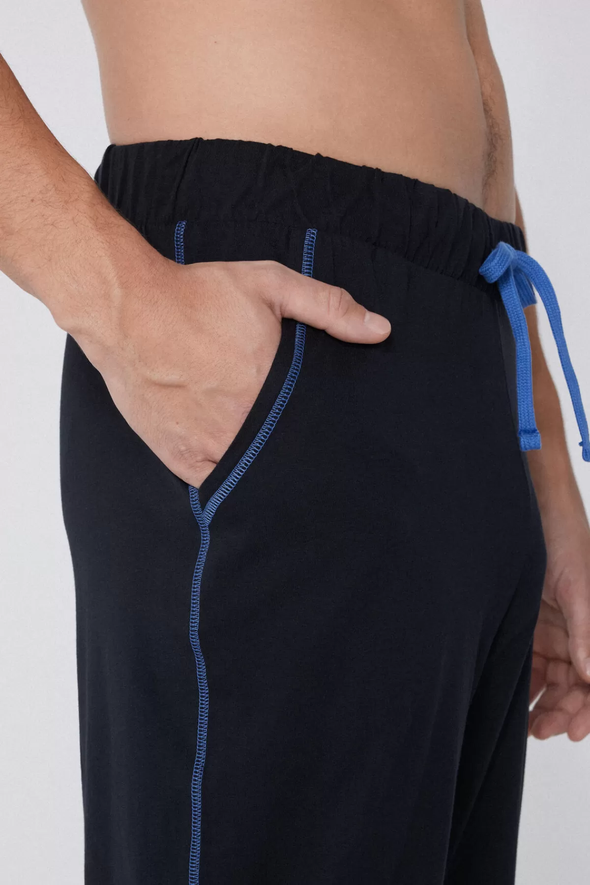 Tezenis Pantaloni Uomo Confortevoli in Cotone Morbido con Cuciture a Contrasto - Ideali per Look Casual e Stile Quotidiano