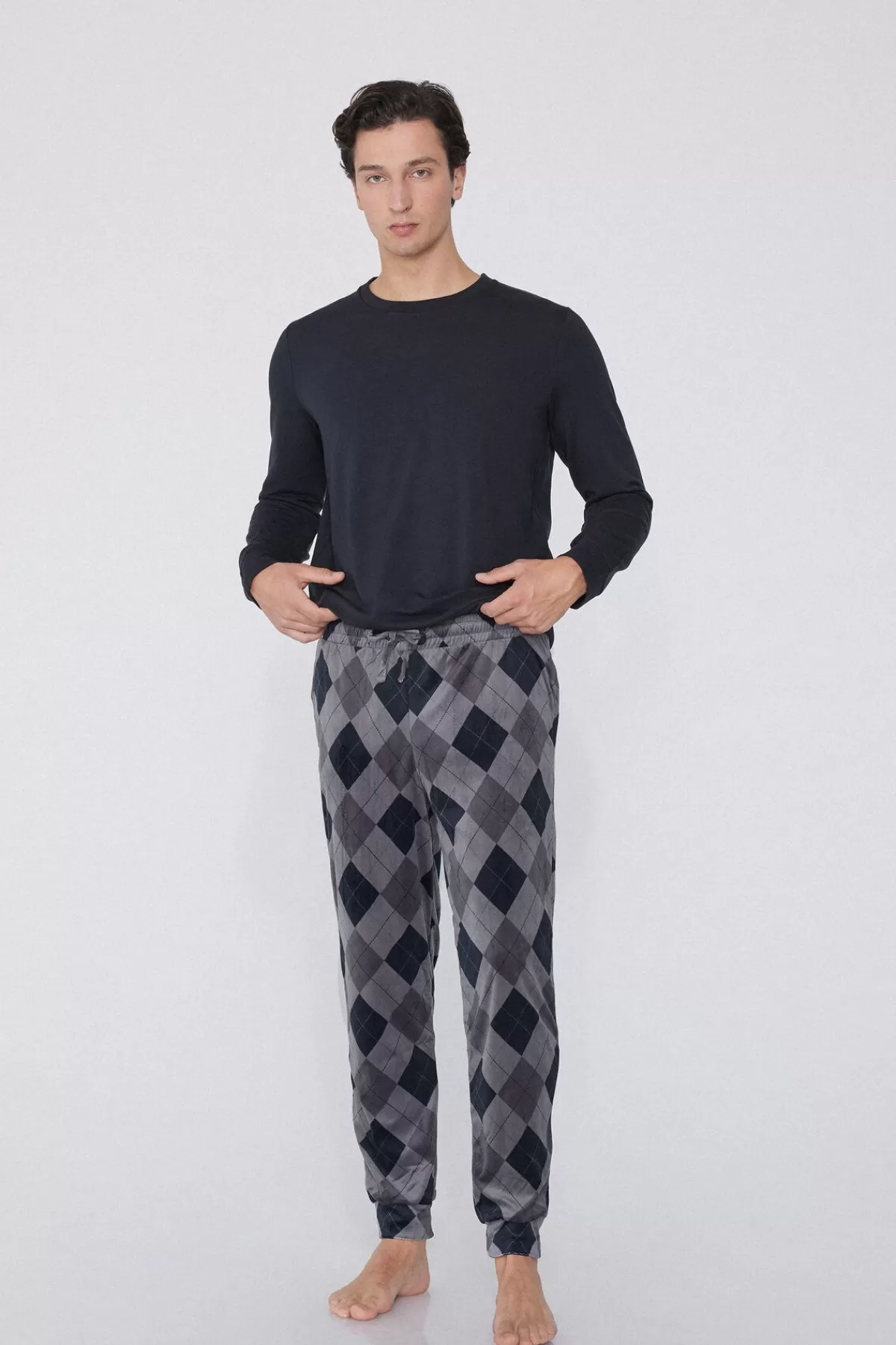Tezenis Pantaloni Morbidi Uomo a Polsino - Micropile Invernale Comodo per Look Casual Elegante