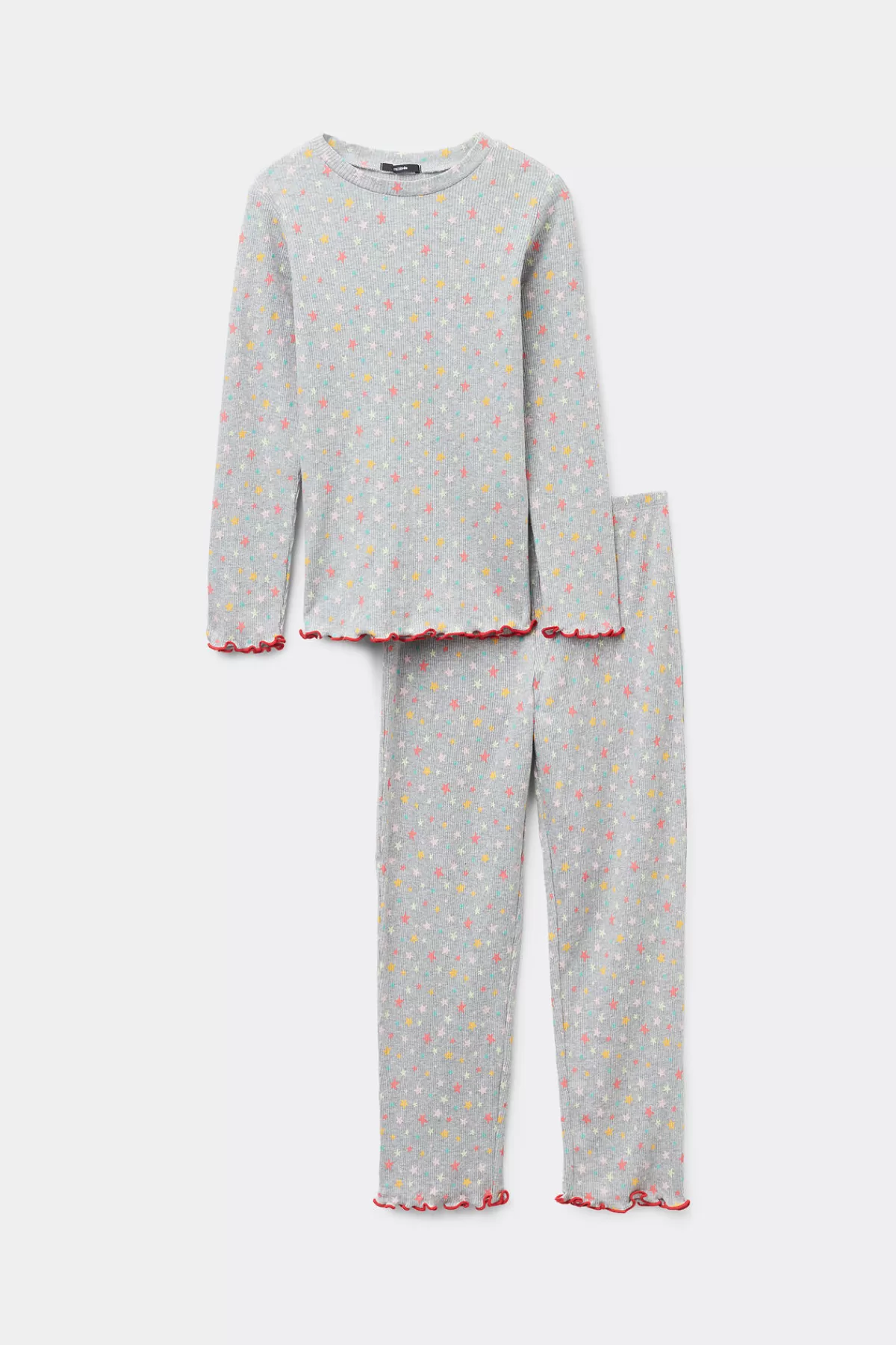 Tezenis Completo Notte Lungo in Morbido Cotone con Dettaglio Costine - Stile Bambola