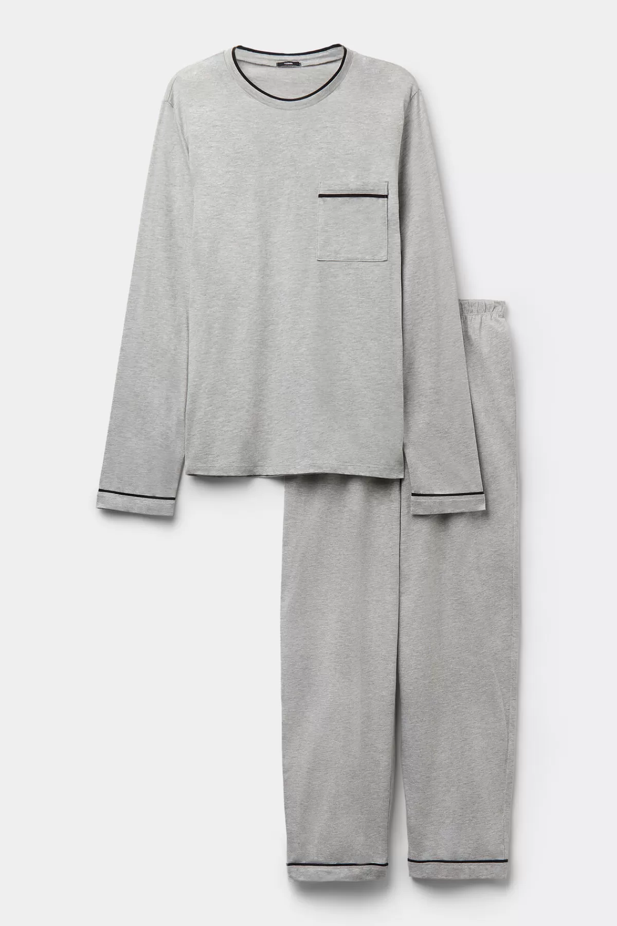 Pijama Elegante Uomo con Maniche Lunghe - Cotone Morbido e Bordi Coordinati | Tezenis Collection