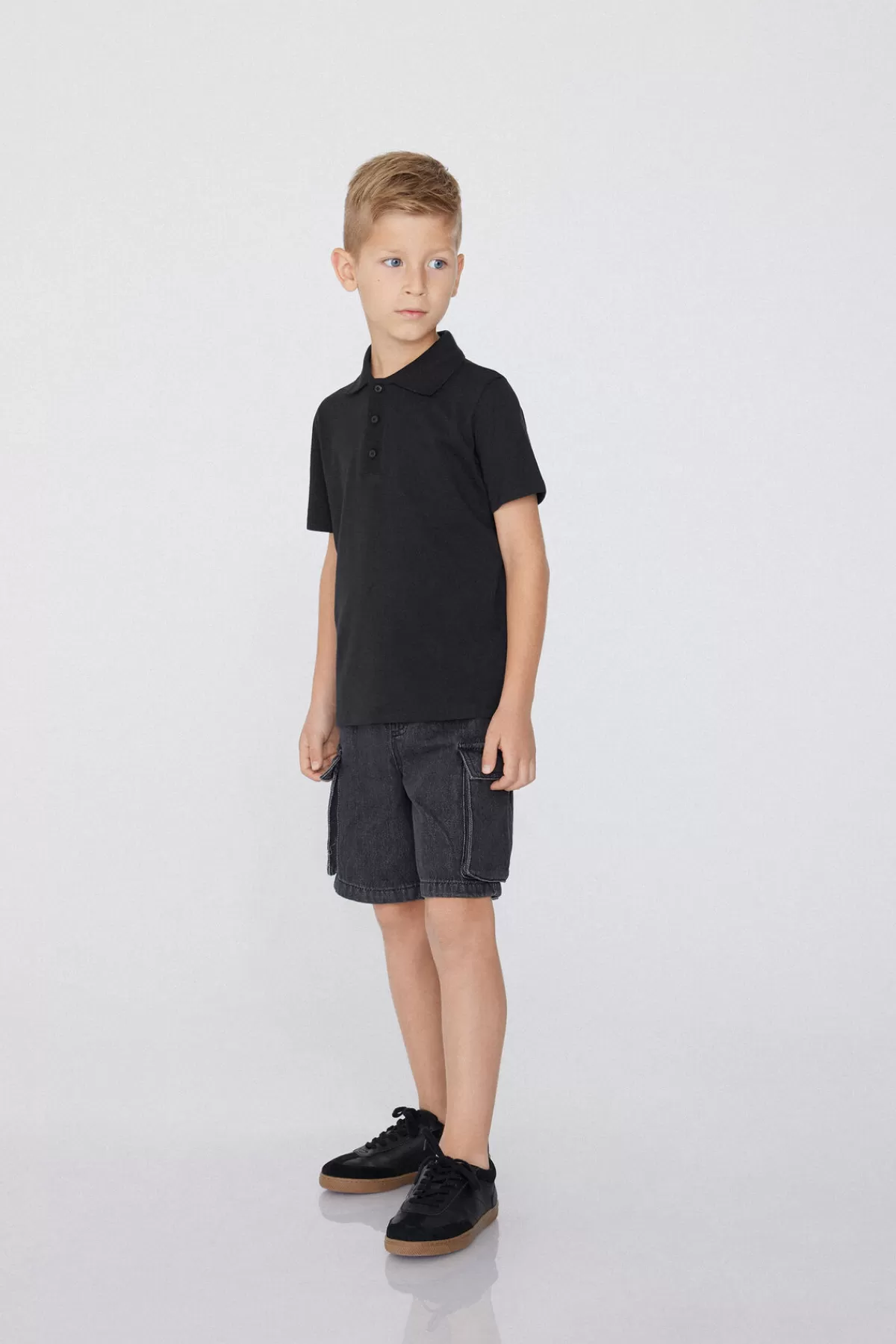 Polo Tezenis Manica Corta in Cotone Naturale per Bambini