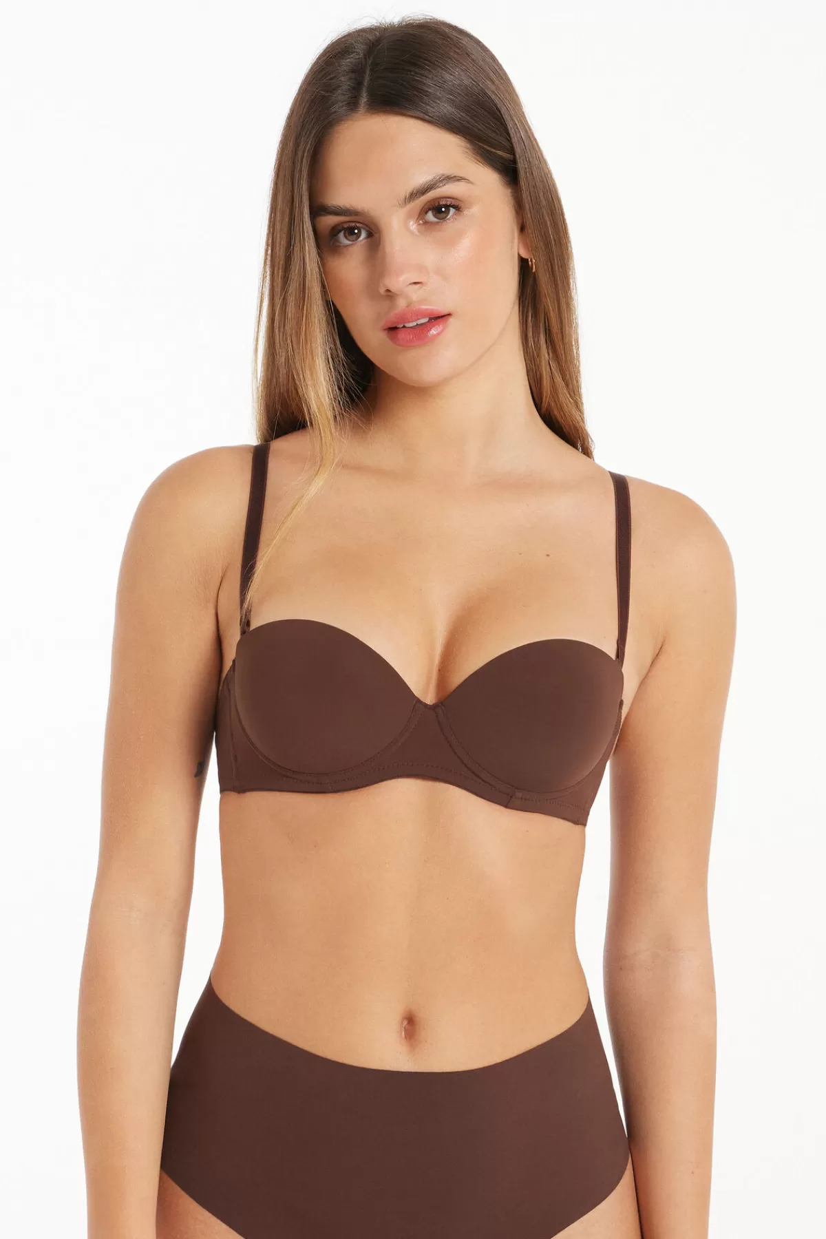 Tezenis Reggiseno Fascia Ultra Imbottito Madrid - Intimo Confortevole Donna con Tessuto Sostenibile in Microfibra Riciclata