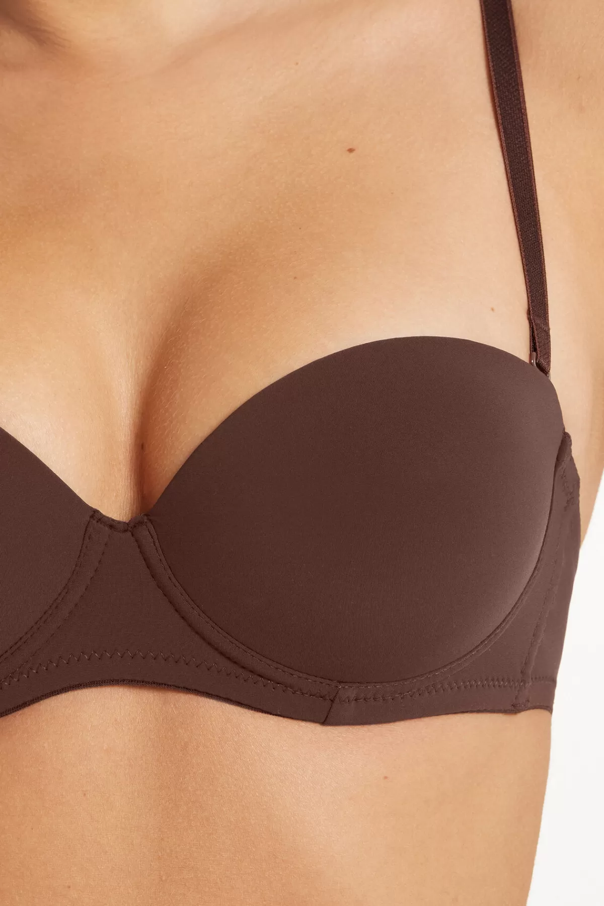 Tezenis Reggiseno Fascia Ultra Imbottito Madrid - Intimo Confortevole Donna con Tessuto Sostenibile in Microfibra Riciclata