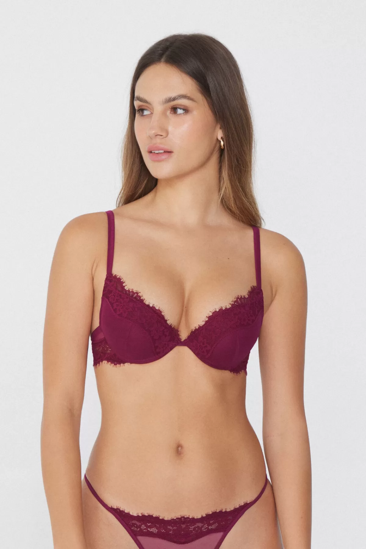 Tezenis Reggiseno Elevatore con Pizzo - Tulle Soffice Stile Los Angeles per Donna